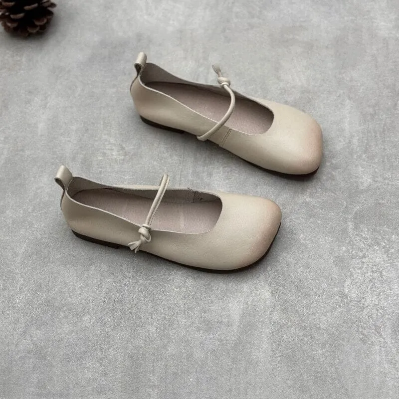 2024 Spring Casual Strap Leather Flats