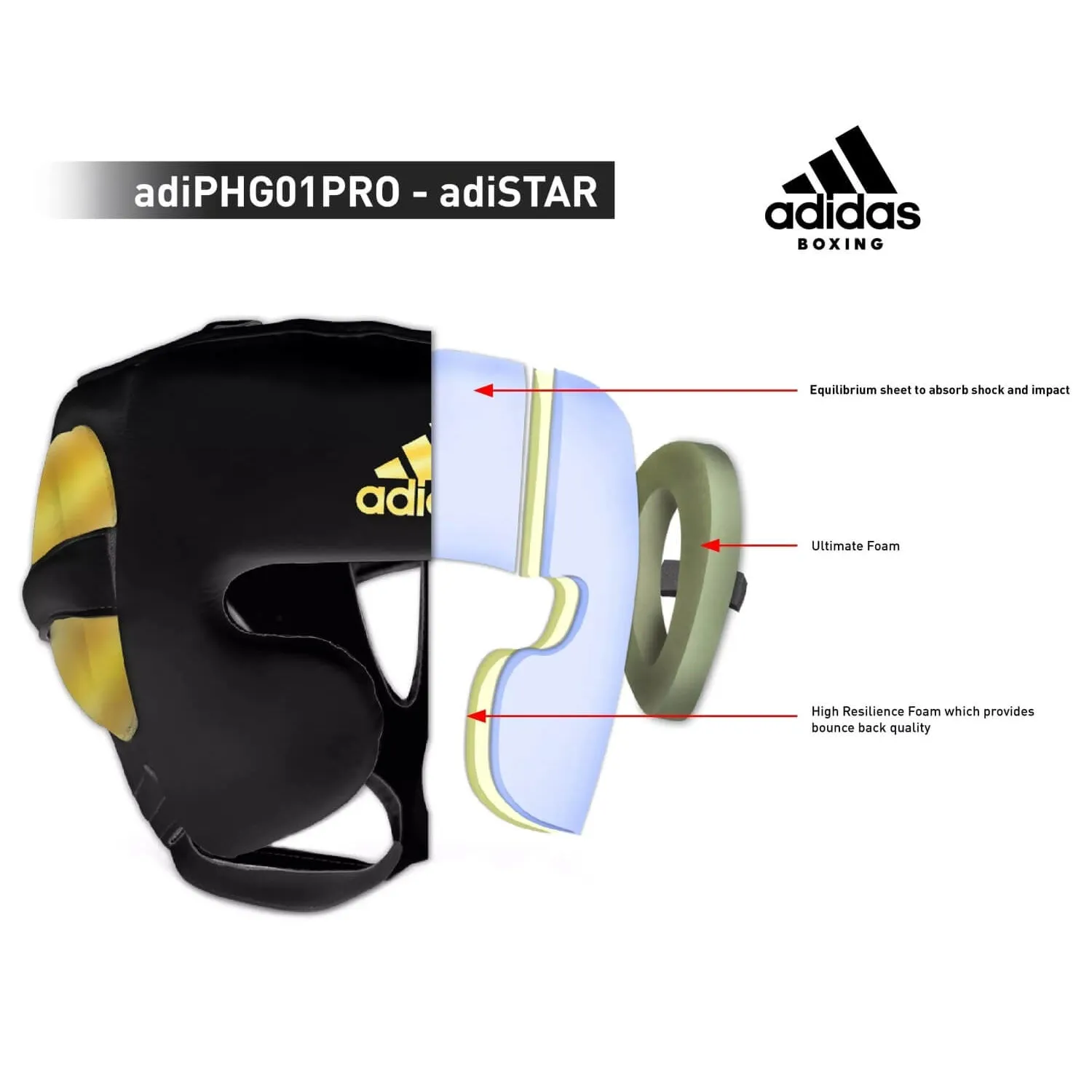 adidas Adistar Pro Boxing Head Guard Leather Breathable