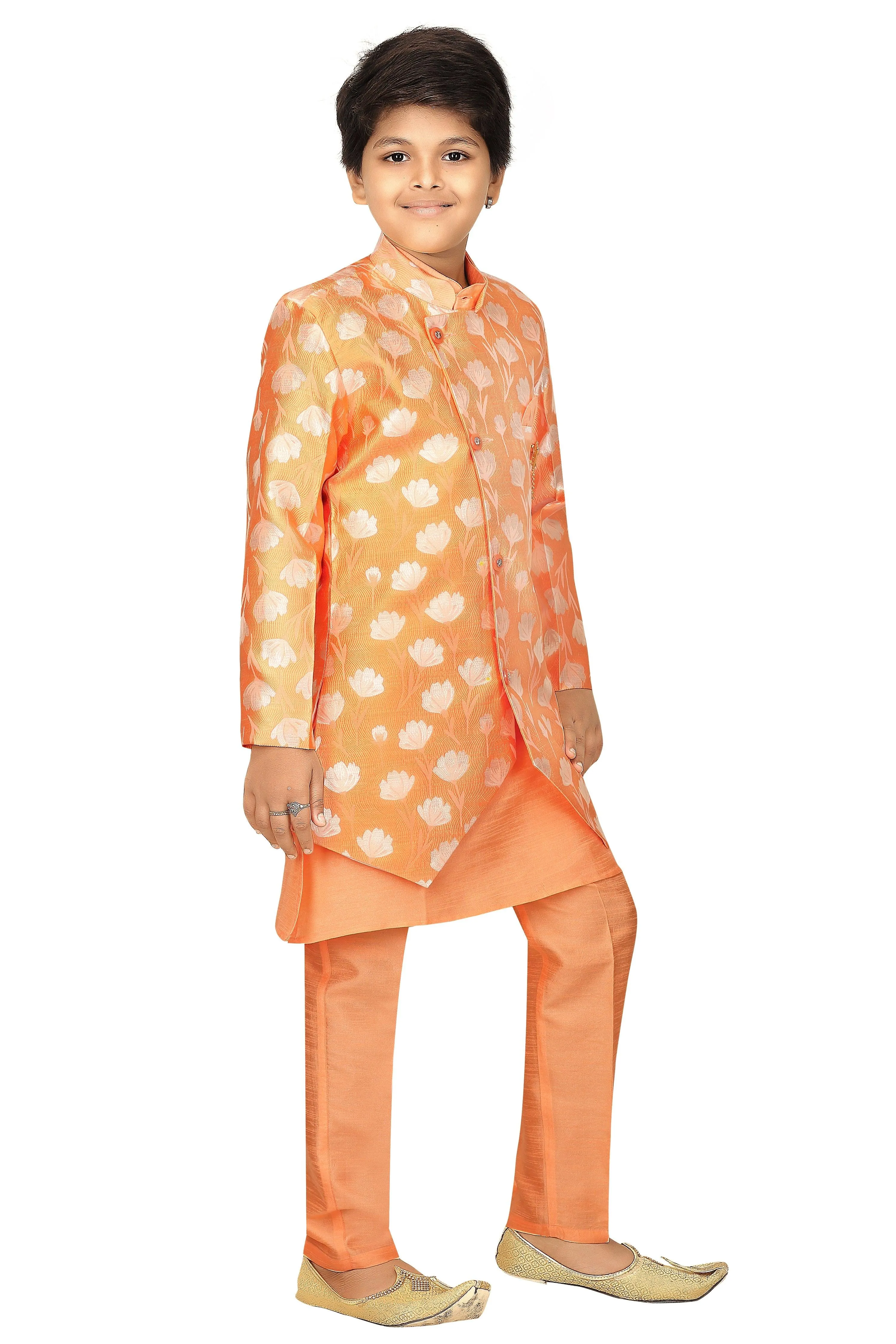 Ahhaaaa Ethnic Wear Sherwani Kurta and Pyjama Set For Boys