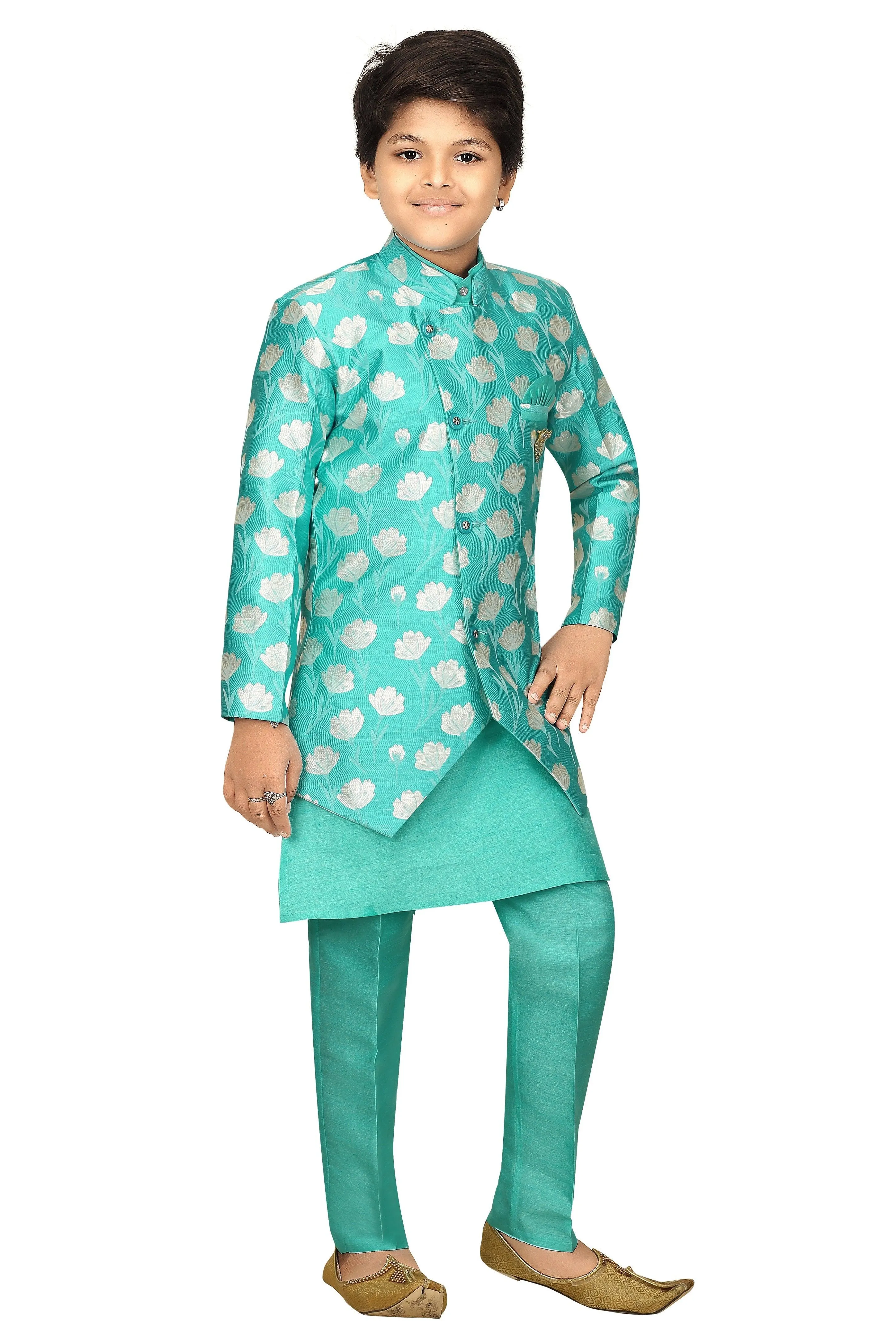 Ahhaaaa Ethnic Wear Sherwani Kurta and Pyjama Set For Boys