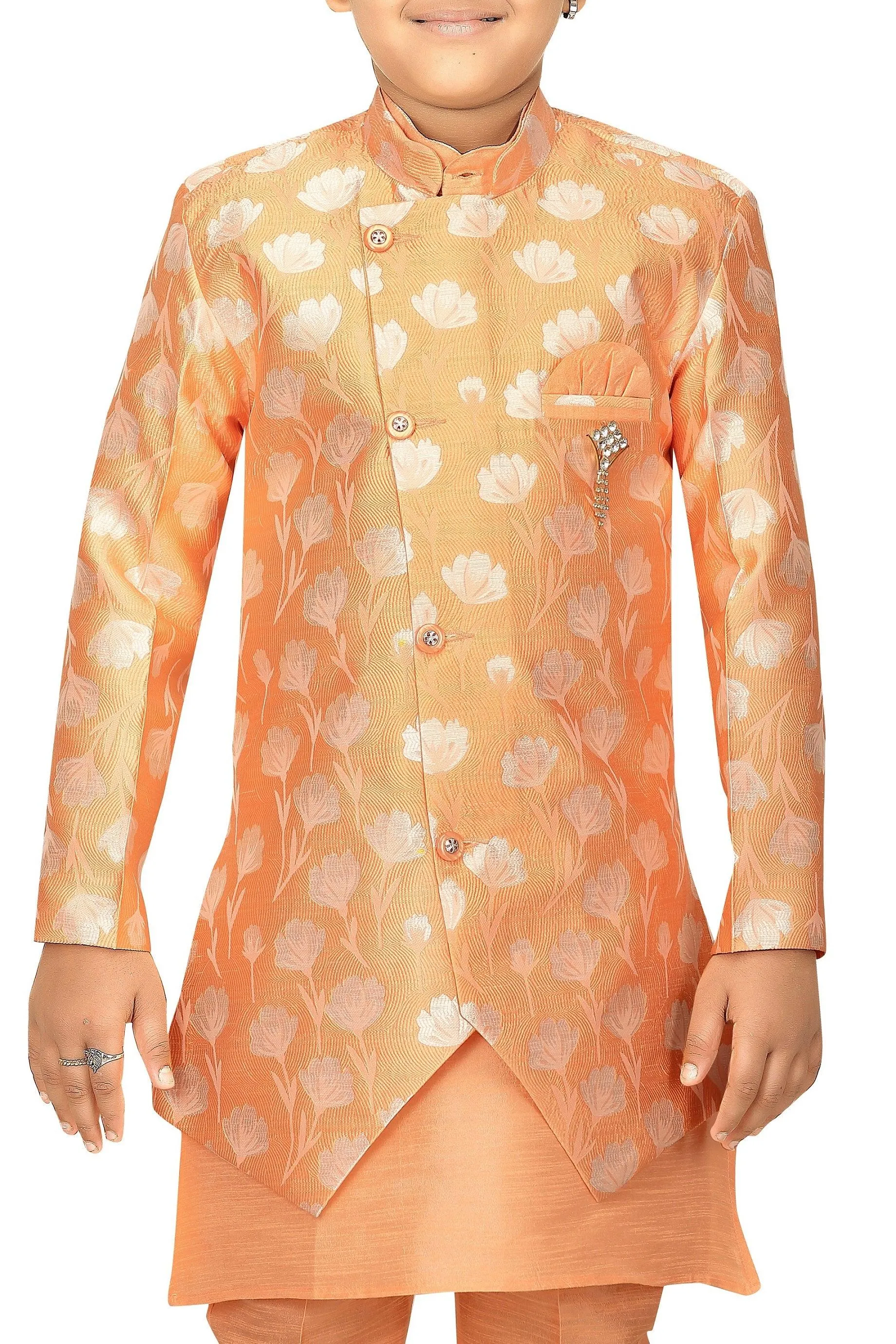 Ahhaaaa Ethnic Wear Sherwani Kurta and Pyjama Set For Boys