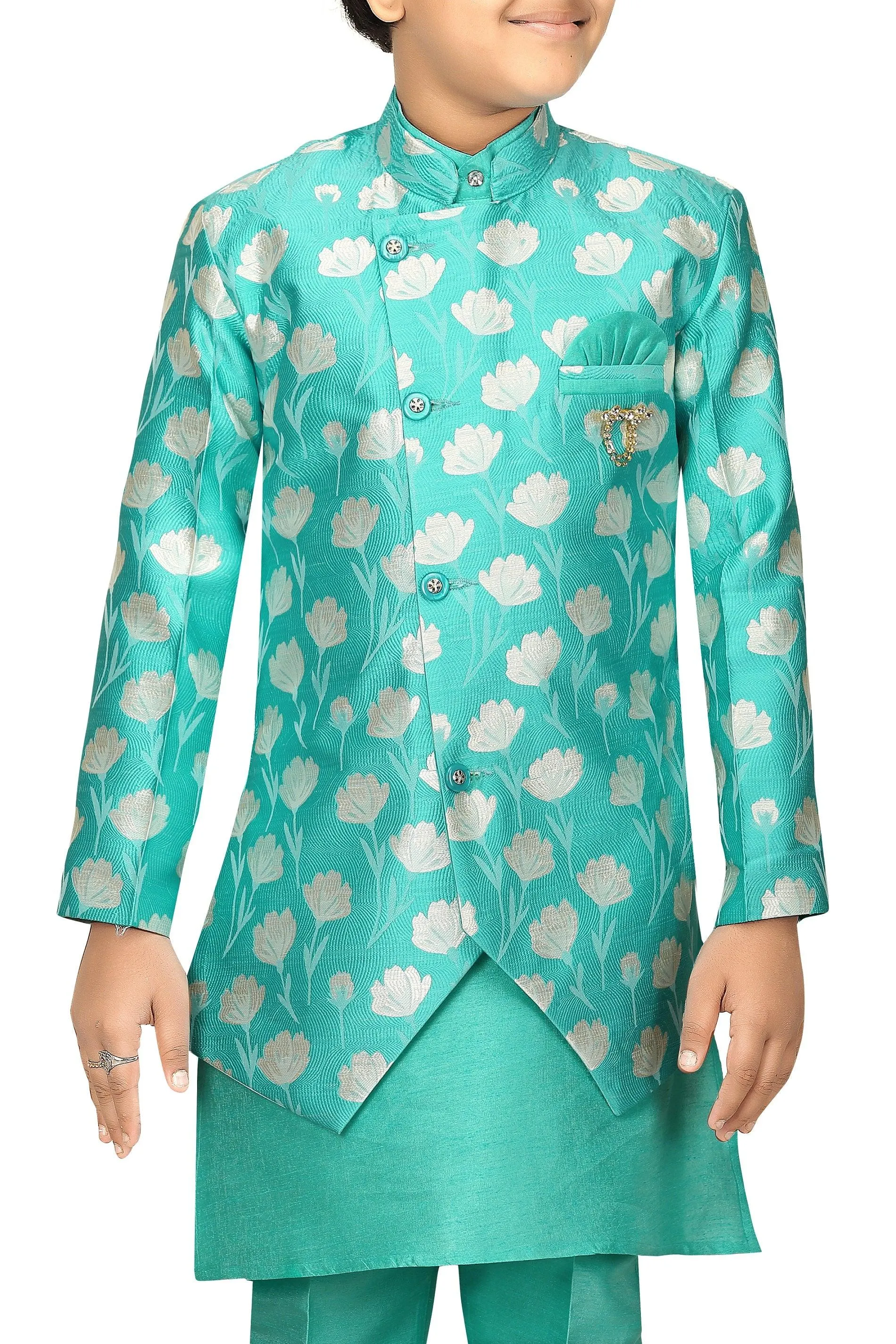 Ahhaaaa Ethnic Wear Sherwani Kurta and Pyjama Set For Boys