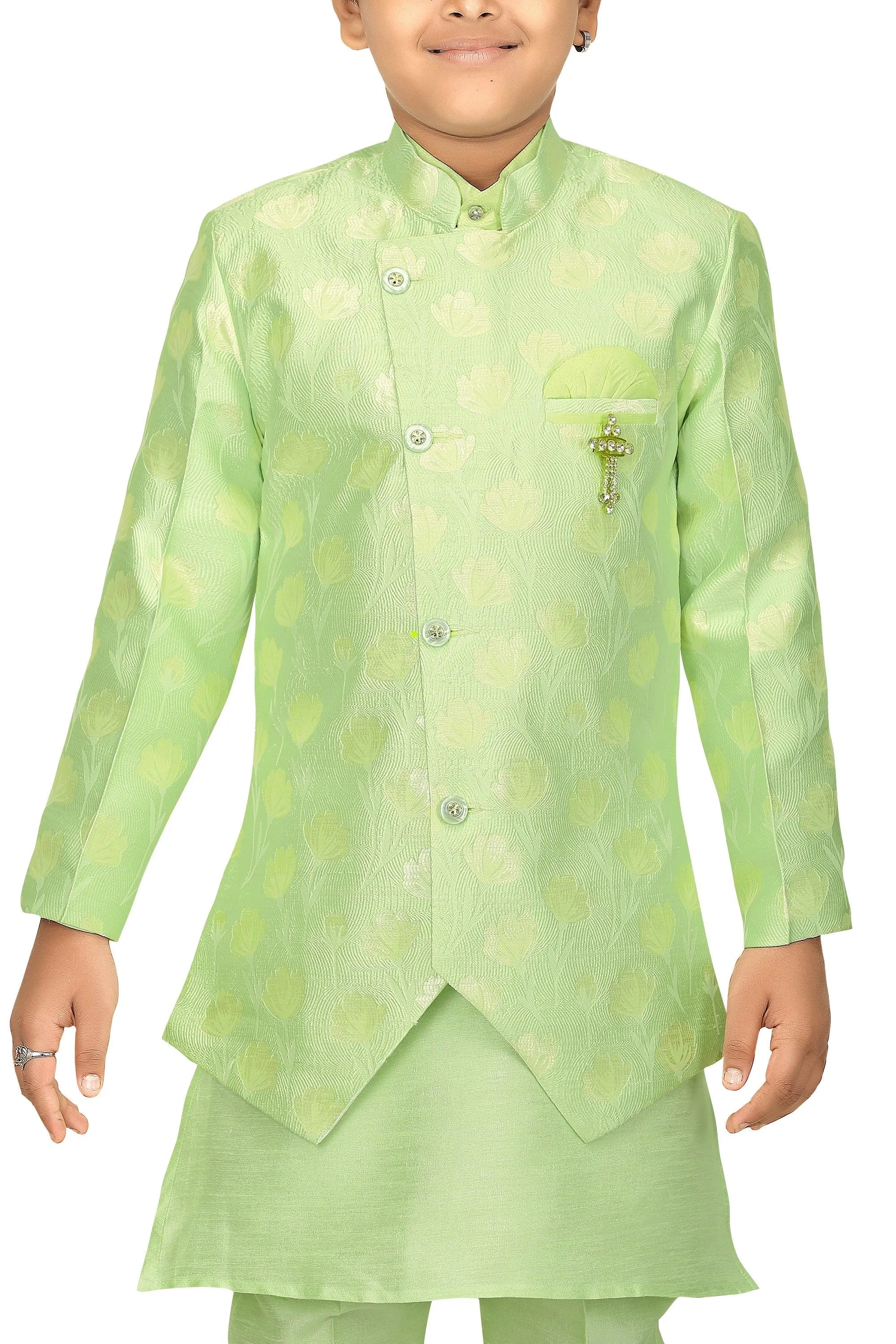 Ahhaaaa Ethnic Wear Sherwani Kurta and Pyjama Set For Boys