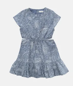 Air Force Blue Print Casual Girls Dress