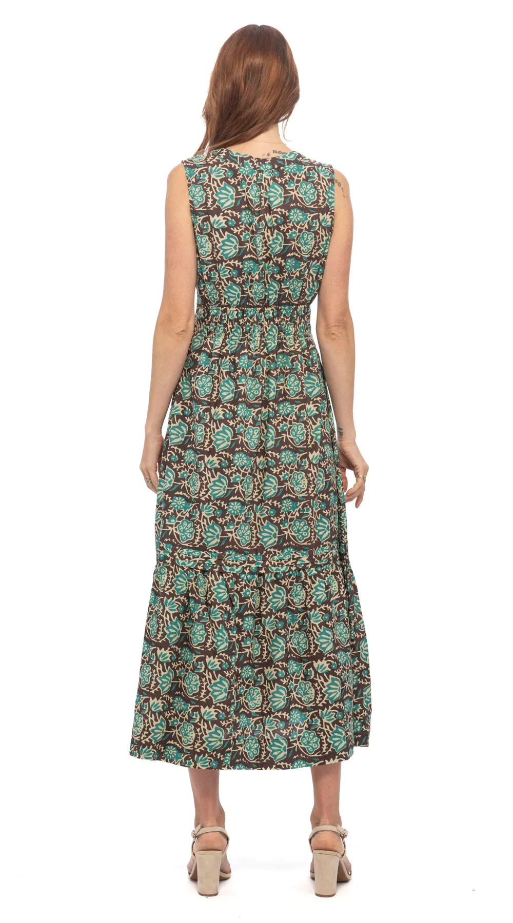 Amy Dress - teal or blue raja - org.cotton