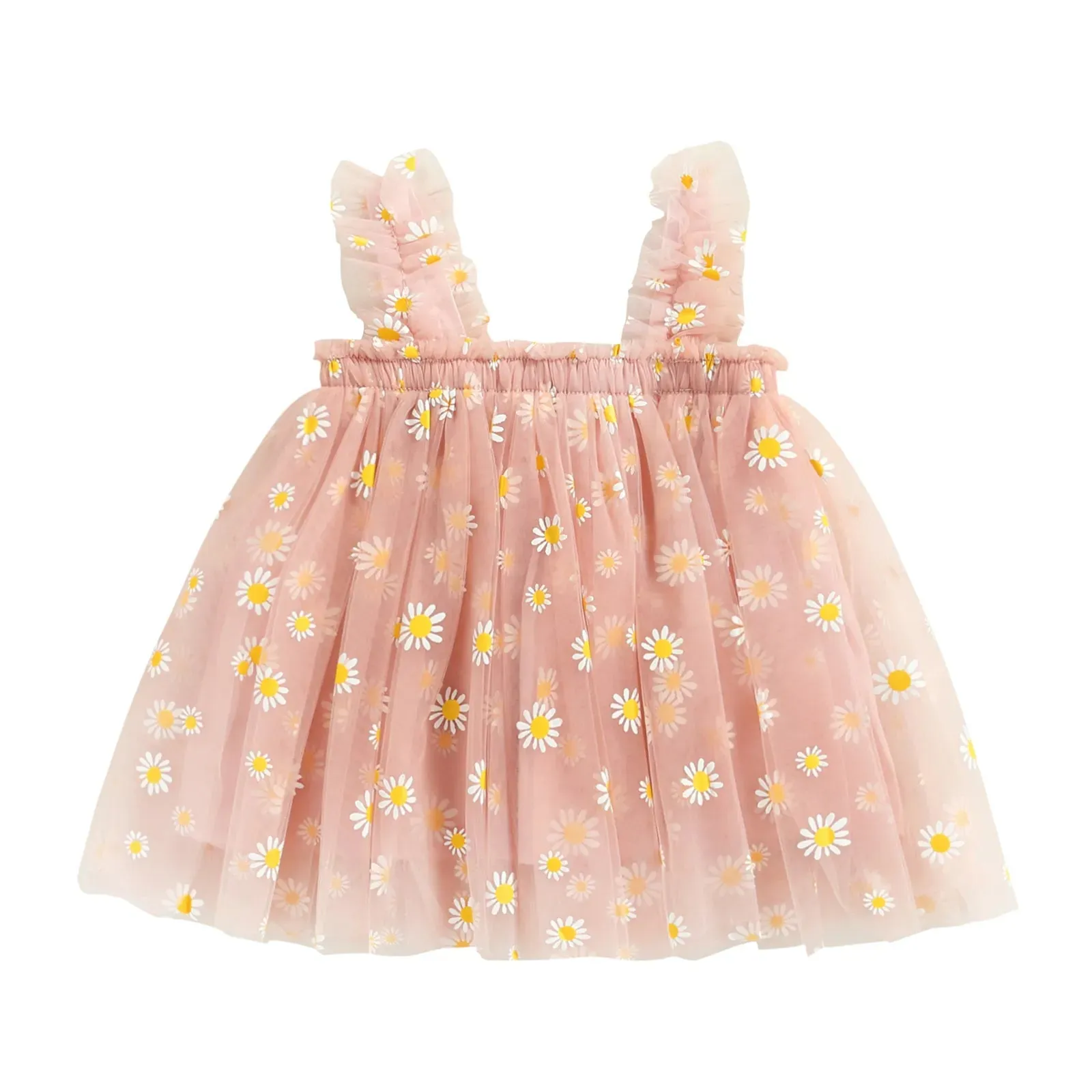 Baby 6M-5Y Toddler Kid Baby Girls Tulle Dress, Daisy Dresses For Girls Party Beach Holiday