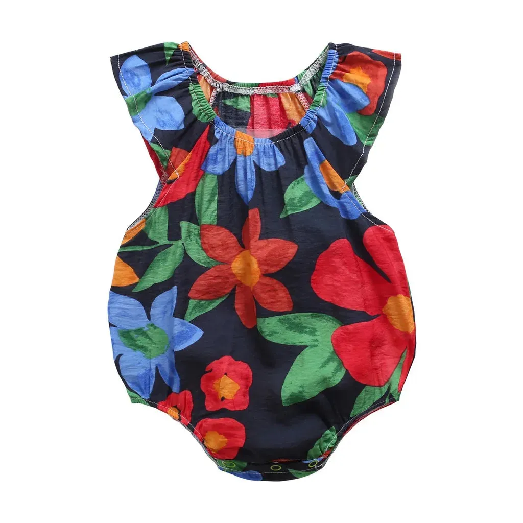 Baby Girl Cotton Bodysuit, Newborn Baby Romper