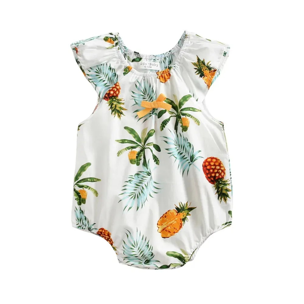 Baby Girl Cotton Bodysuit, Newborn Baby Romper