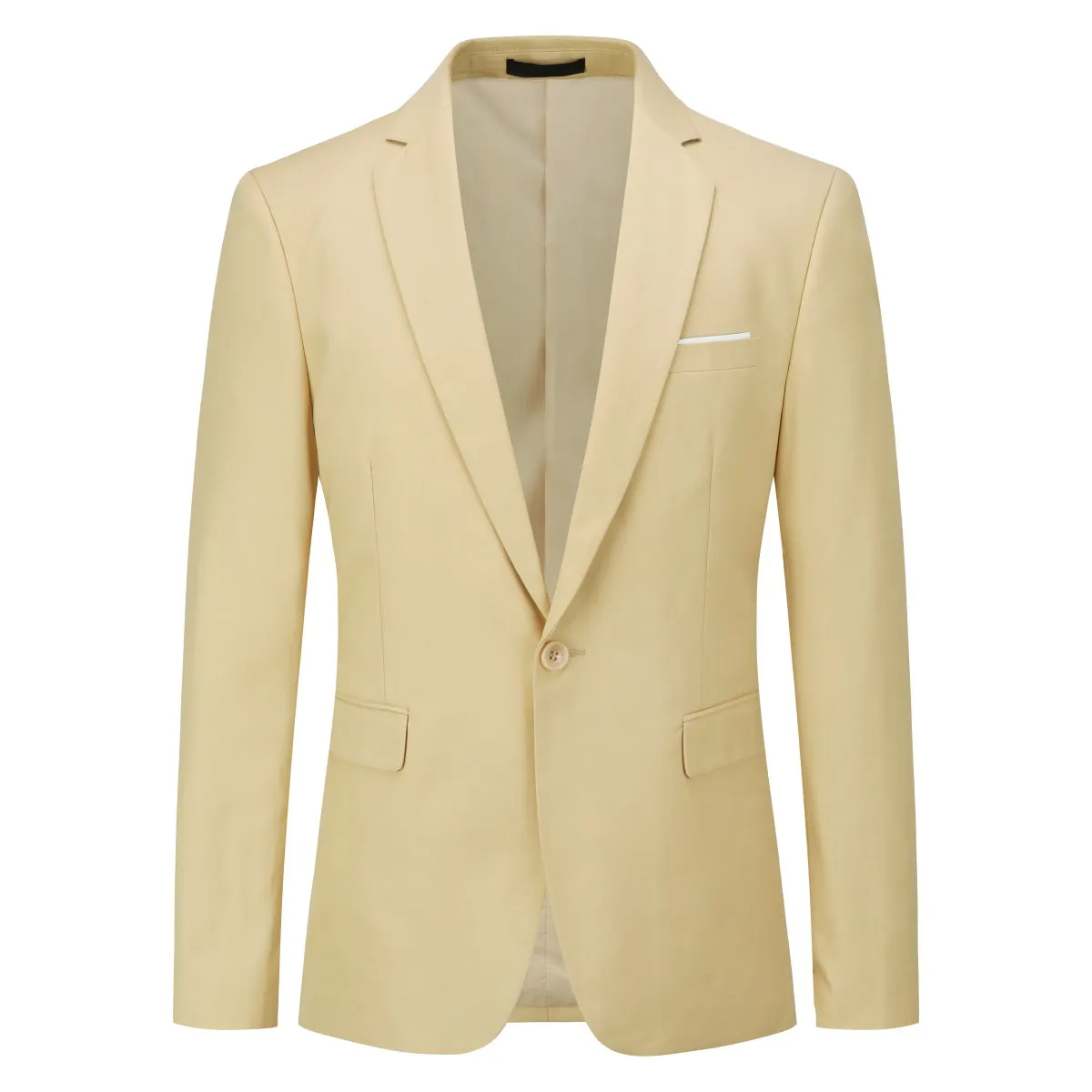 Beige Stylish Blazer One Button Casual Blazer