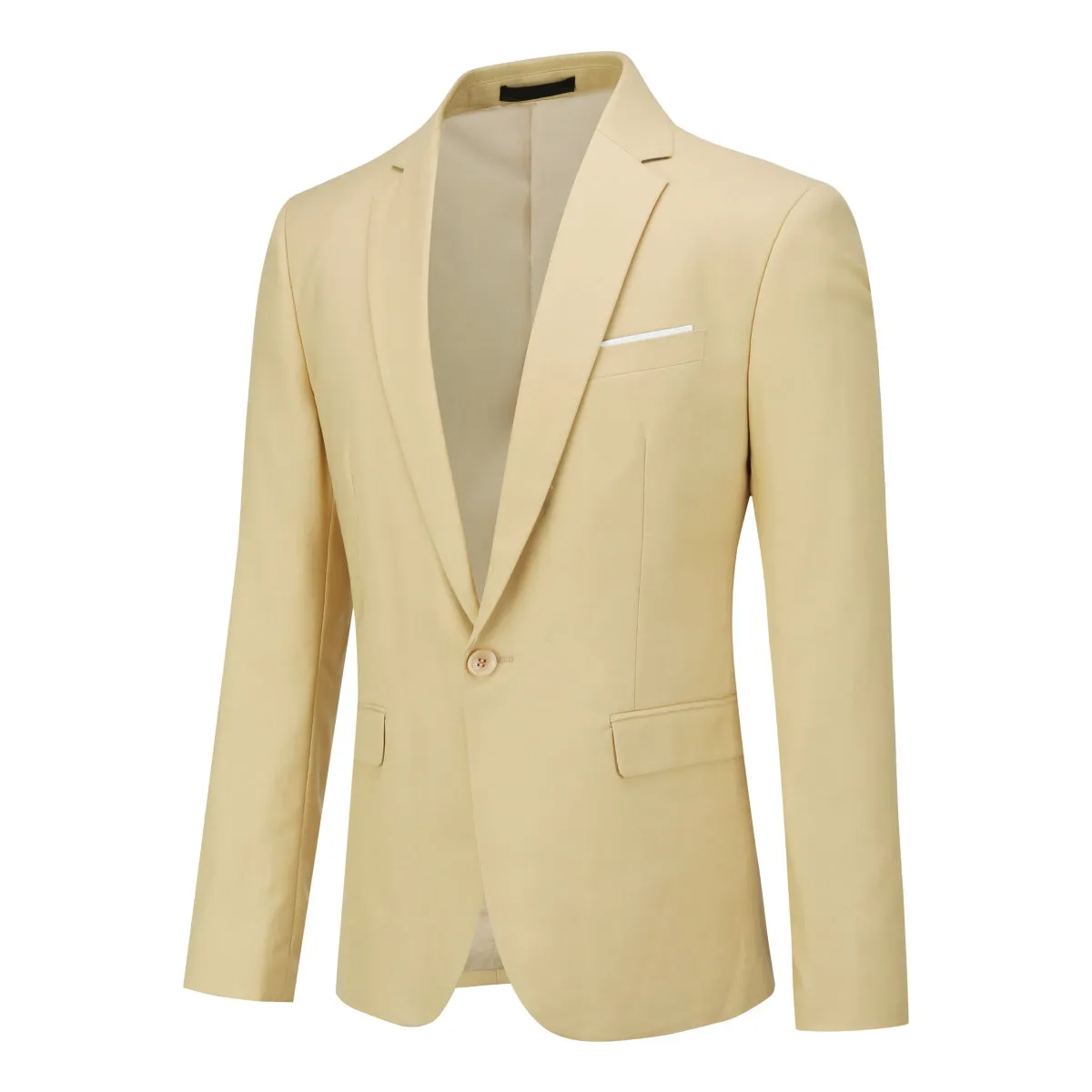 Beige Stylish Blazer One Button Casual Blazer