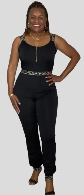 Black Casual Backless Jumpsuit