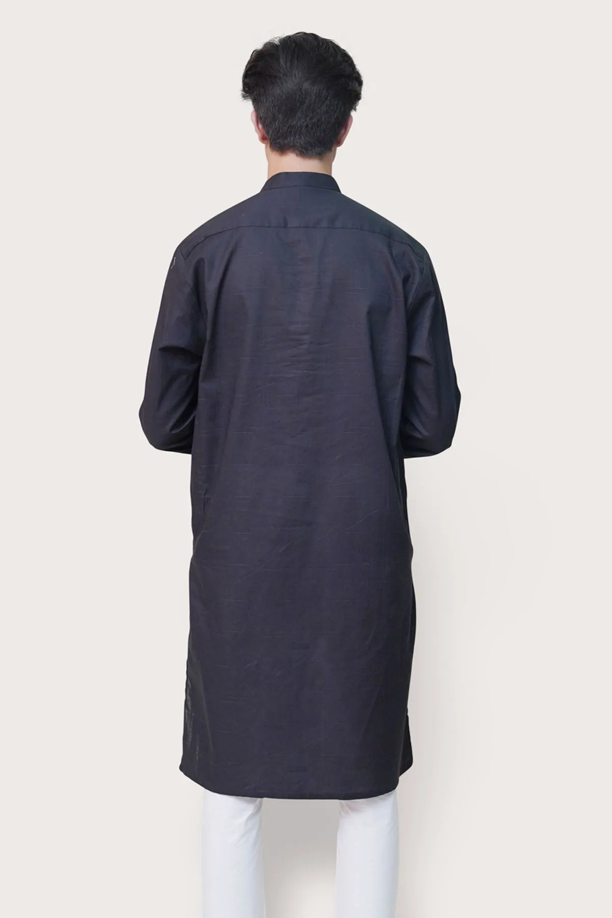 Black Cotton Kurta