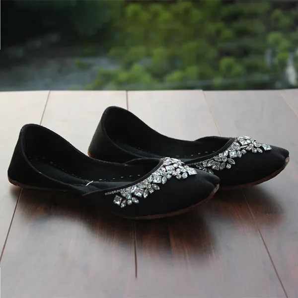 Black Velvet Khussa for women