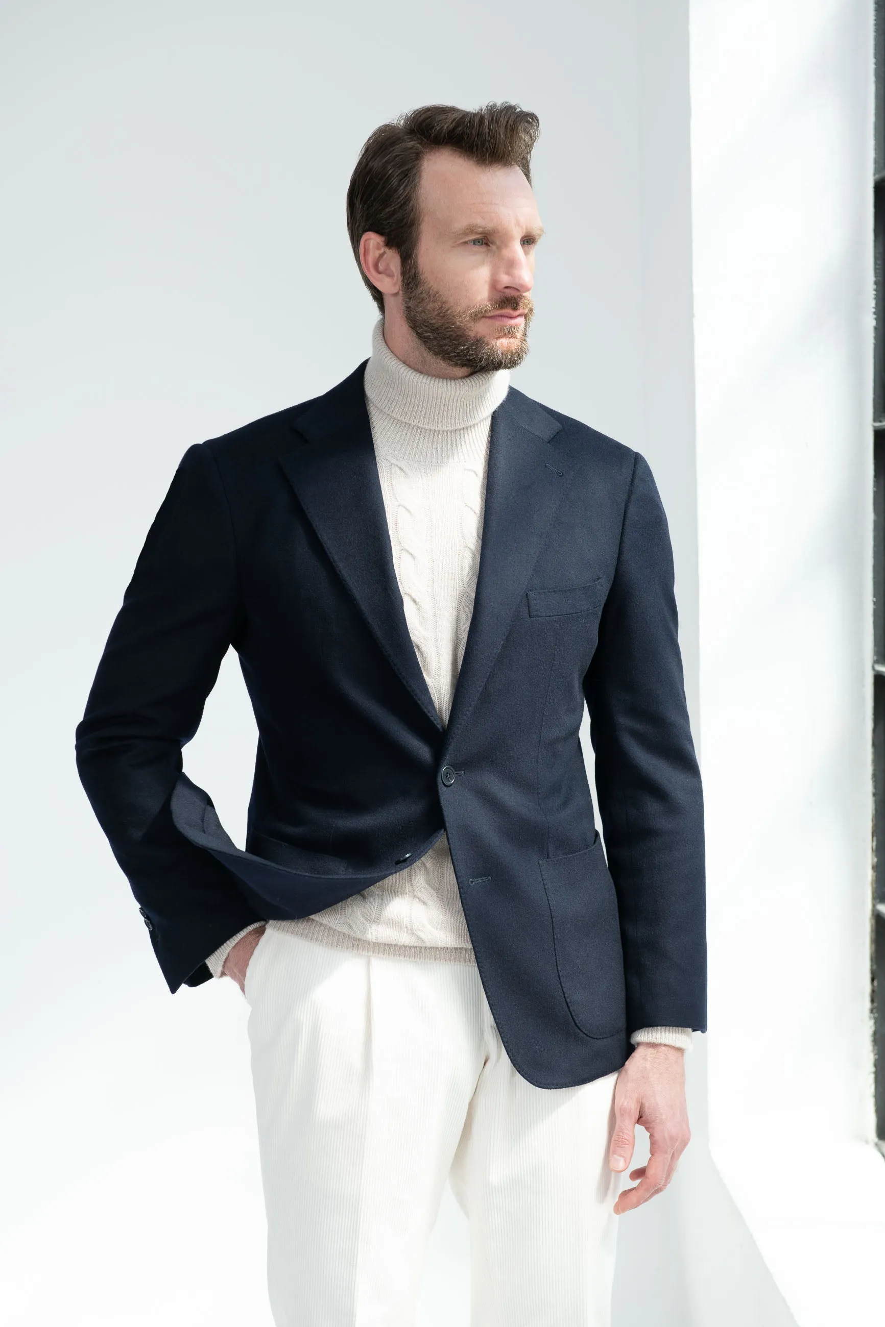 Blue blazer in Loro Piana cashmere - Made in Italy