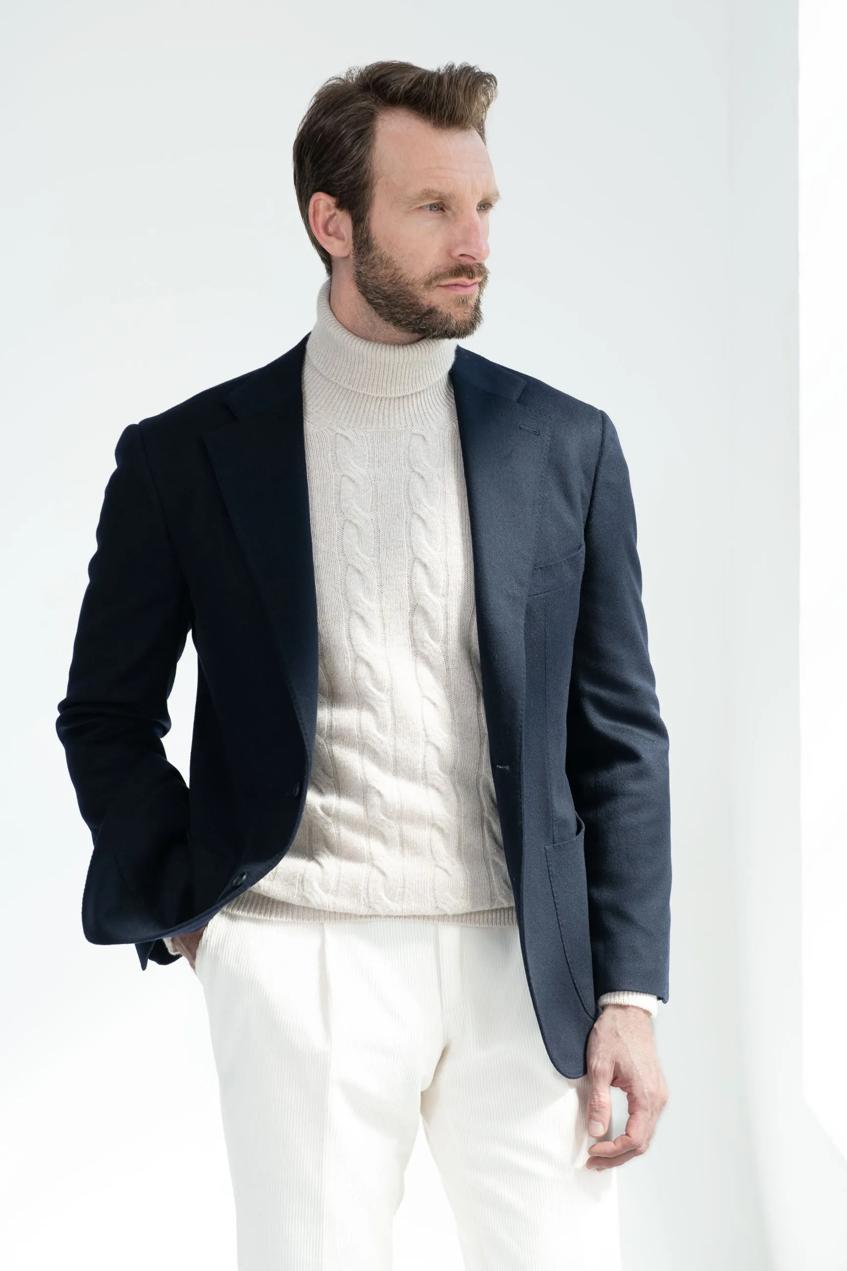 Blue blazer in Loro Piana cashmere - Made in Italy