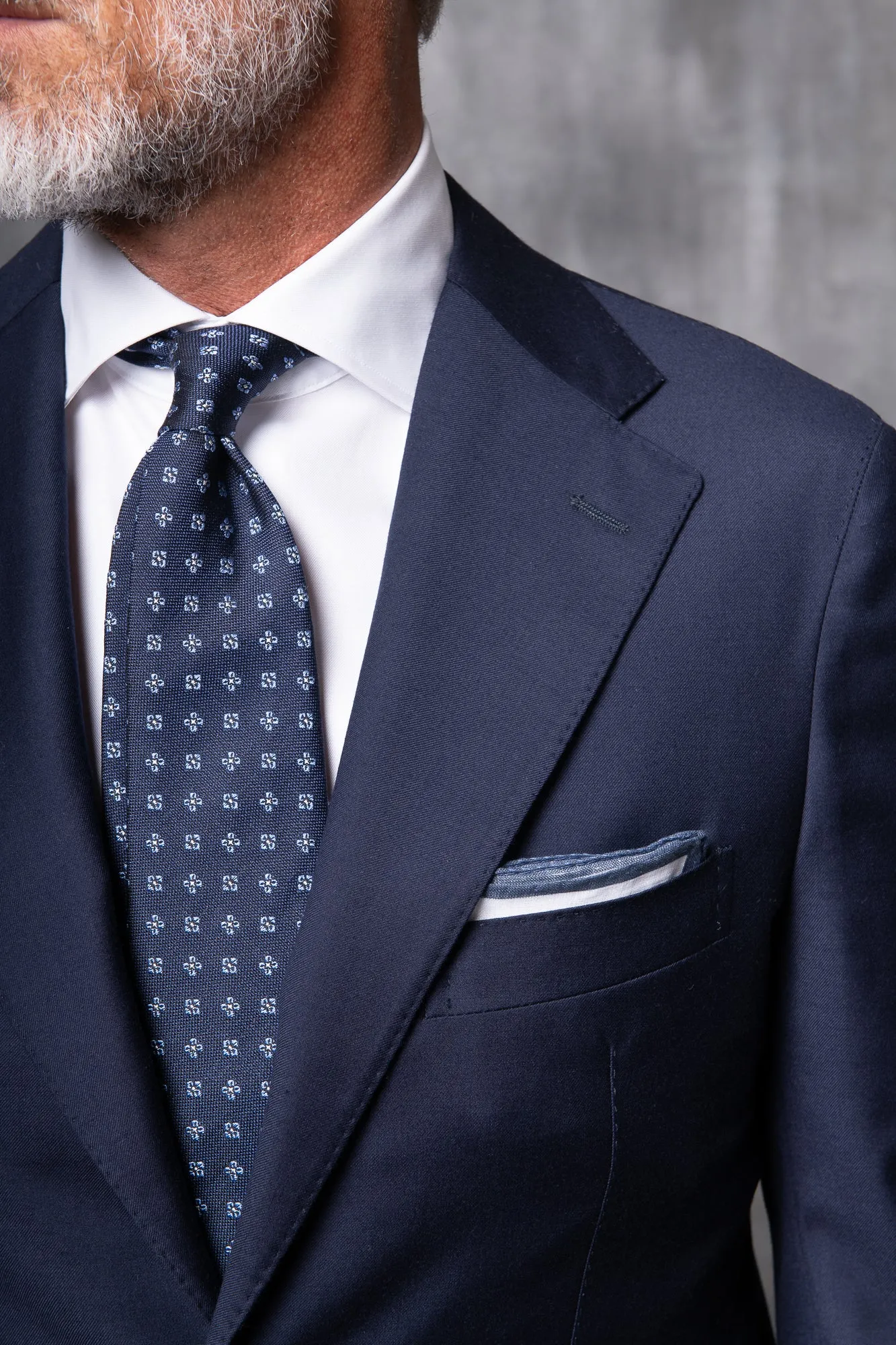 Blue Full Canvas Suit in Loro Piana Wool - Made in Italy