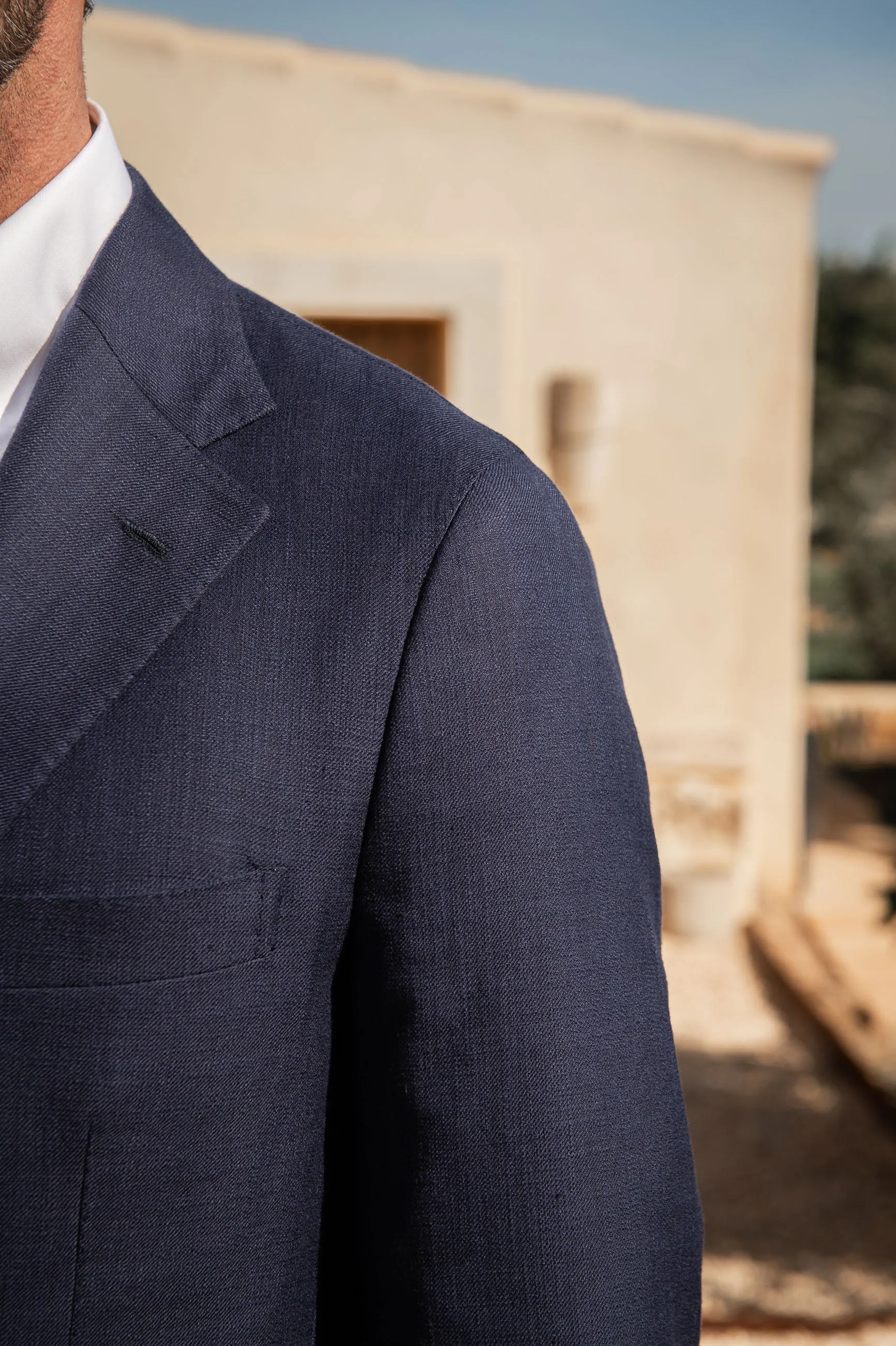 Blue jacket in Loro Piana fabric - Made in Italy