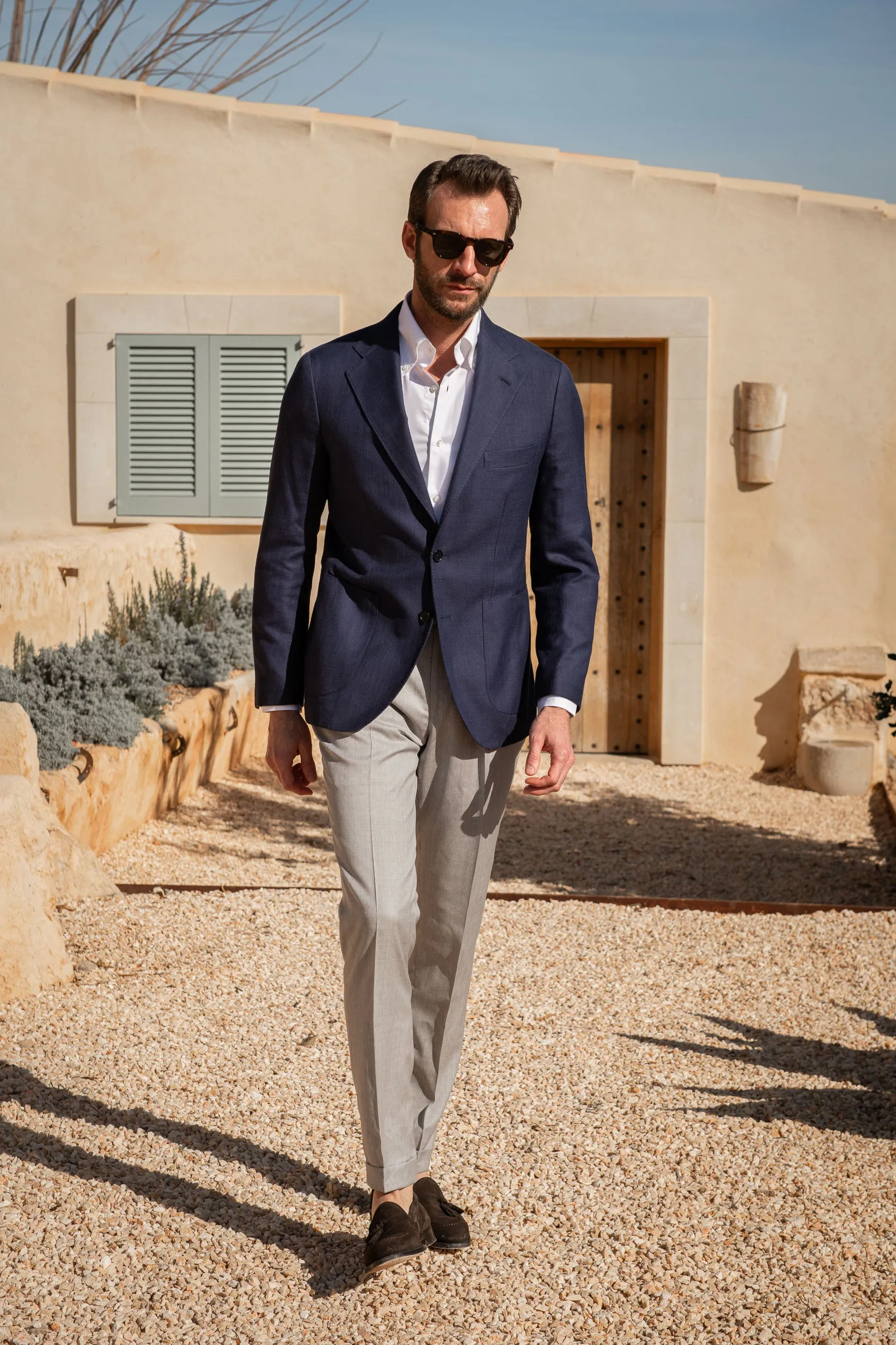 Blue jacket in Loro Piana fabric - Made in Italy