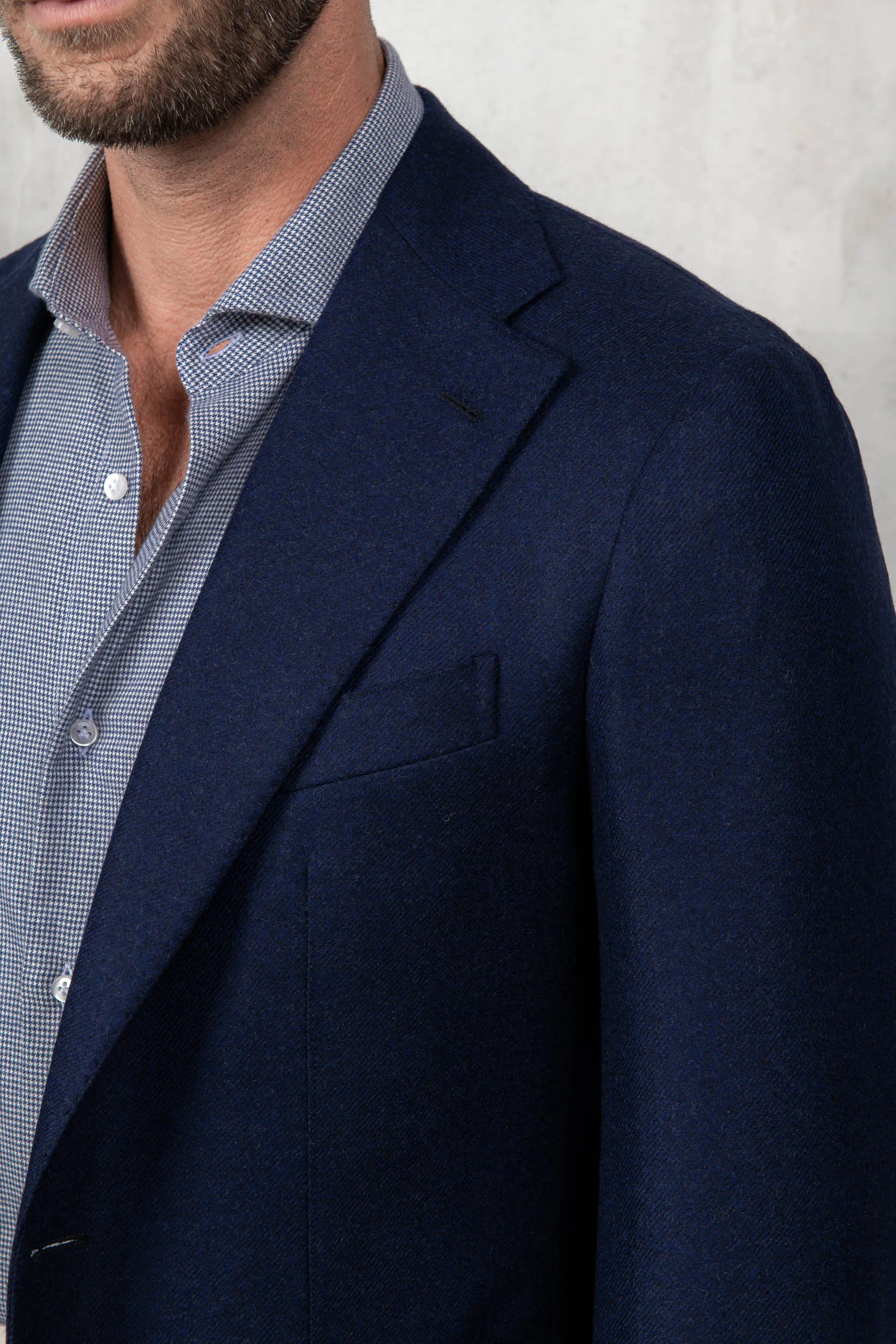 Blue jacket in Loro Piana wool and cashmere - Made in Italy