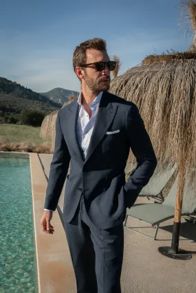 Blue Prince of Wales suit in Loro Piana wool "Soragna Capsule Collection" - Made in Italy