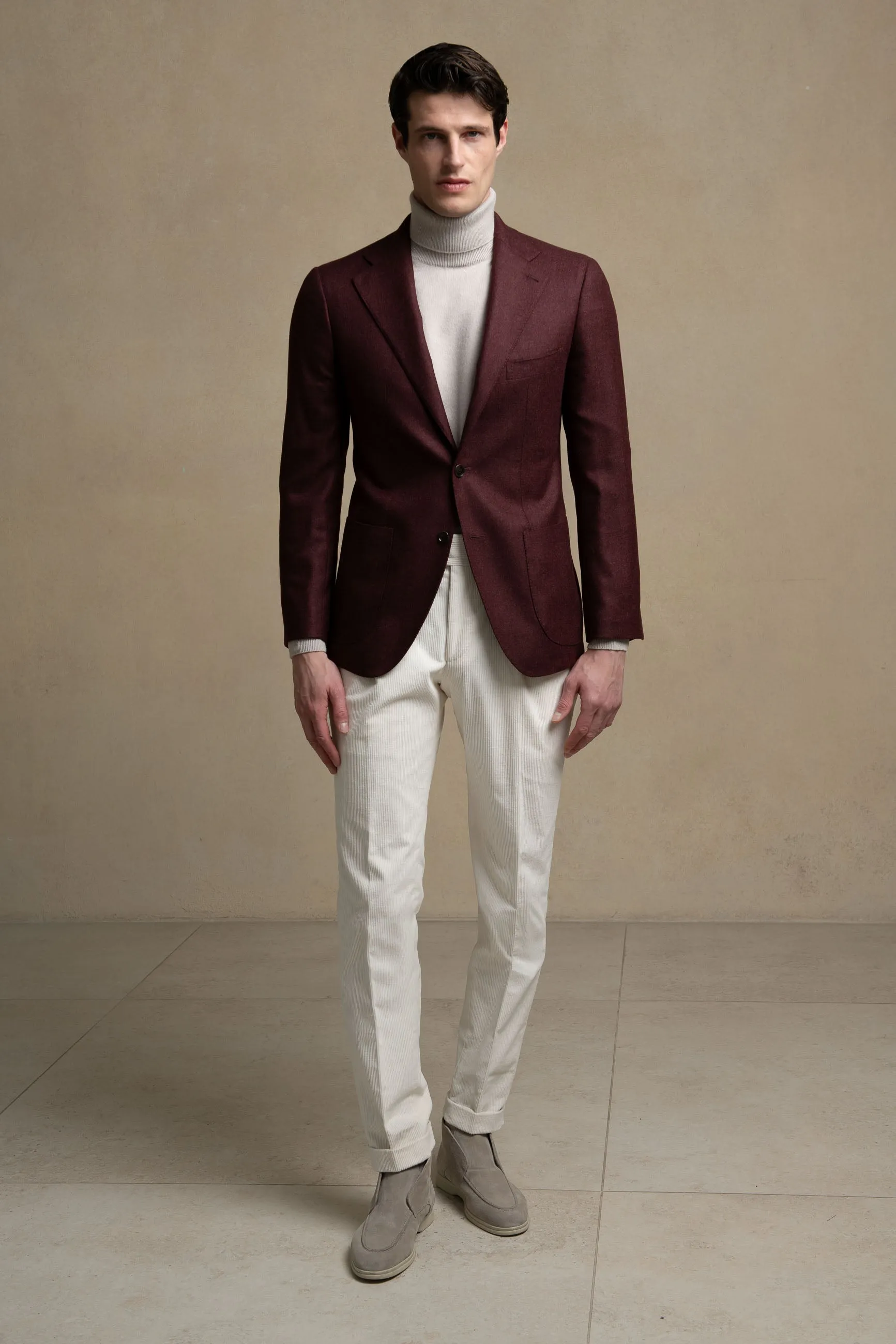 Bordeaux jacket in Loro Piana wool and cashmere - Made in Italy