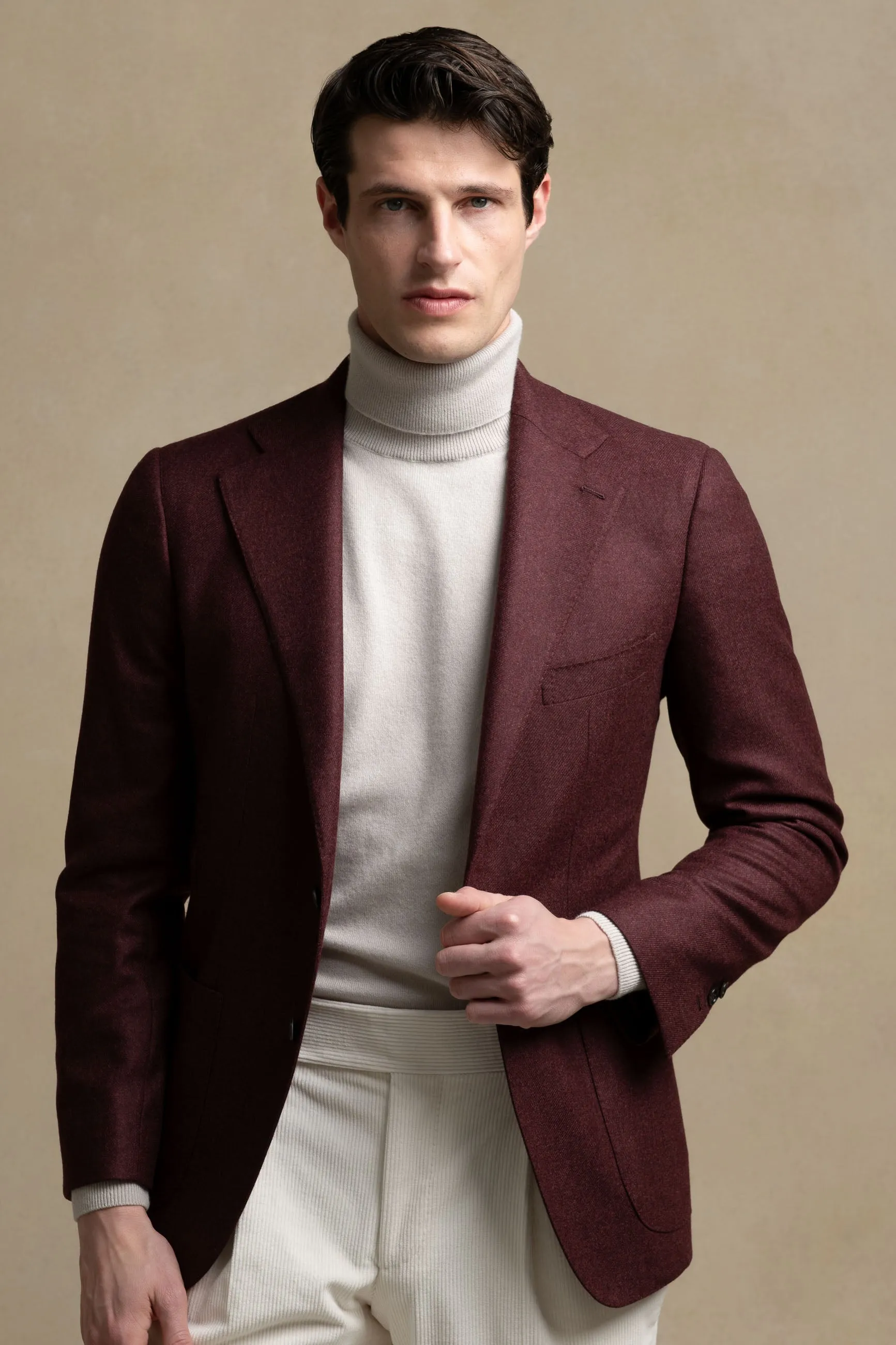 Bordeaux jacket in Loro Piana wool and cashmere - Made in Italy