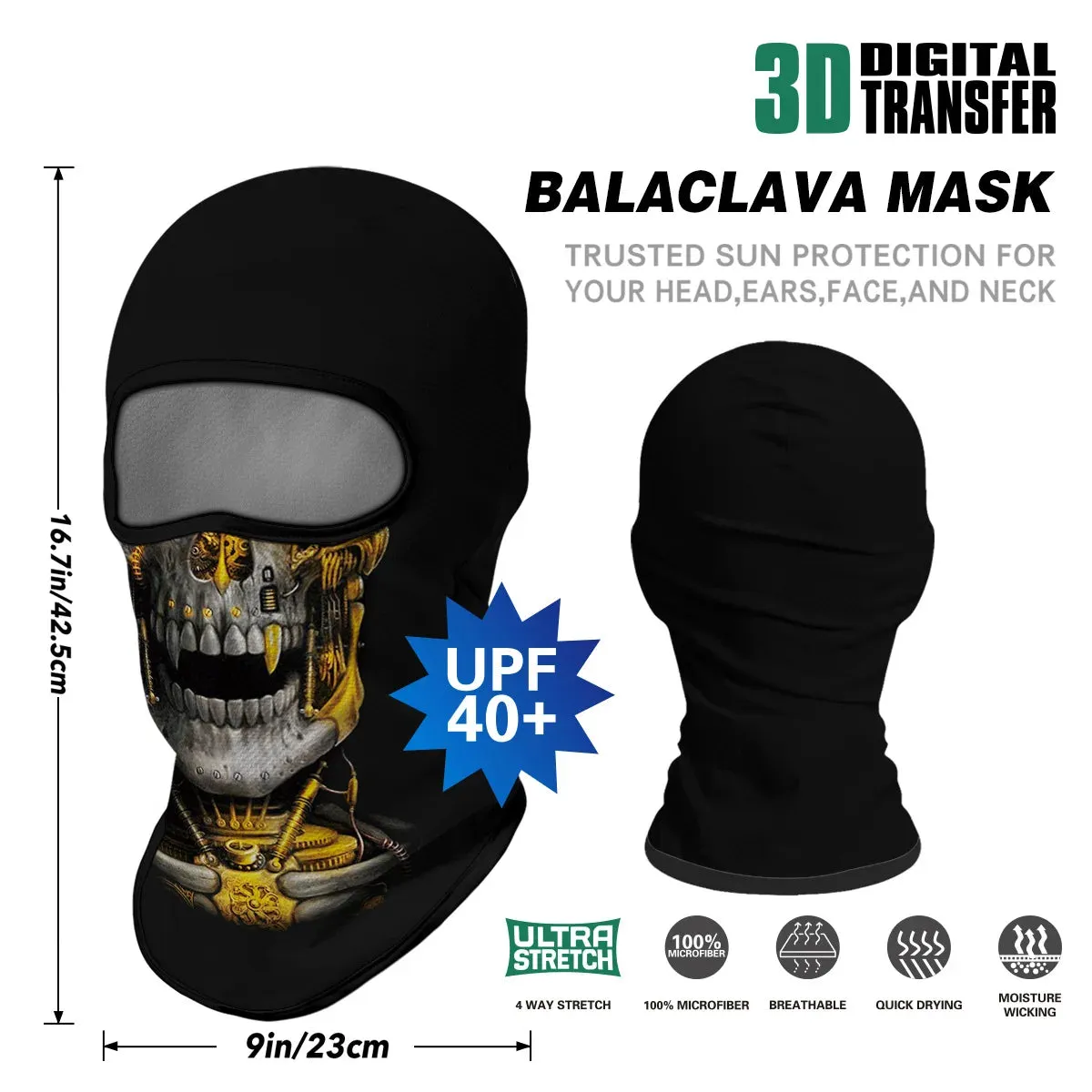 Breathable 3D Skull Balaclava Mask Headgear