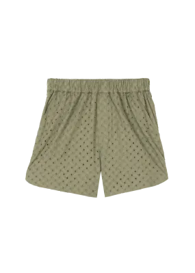 Broderie cotton shorts