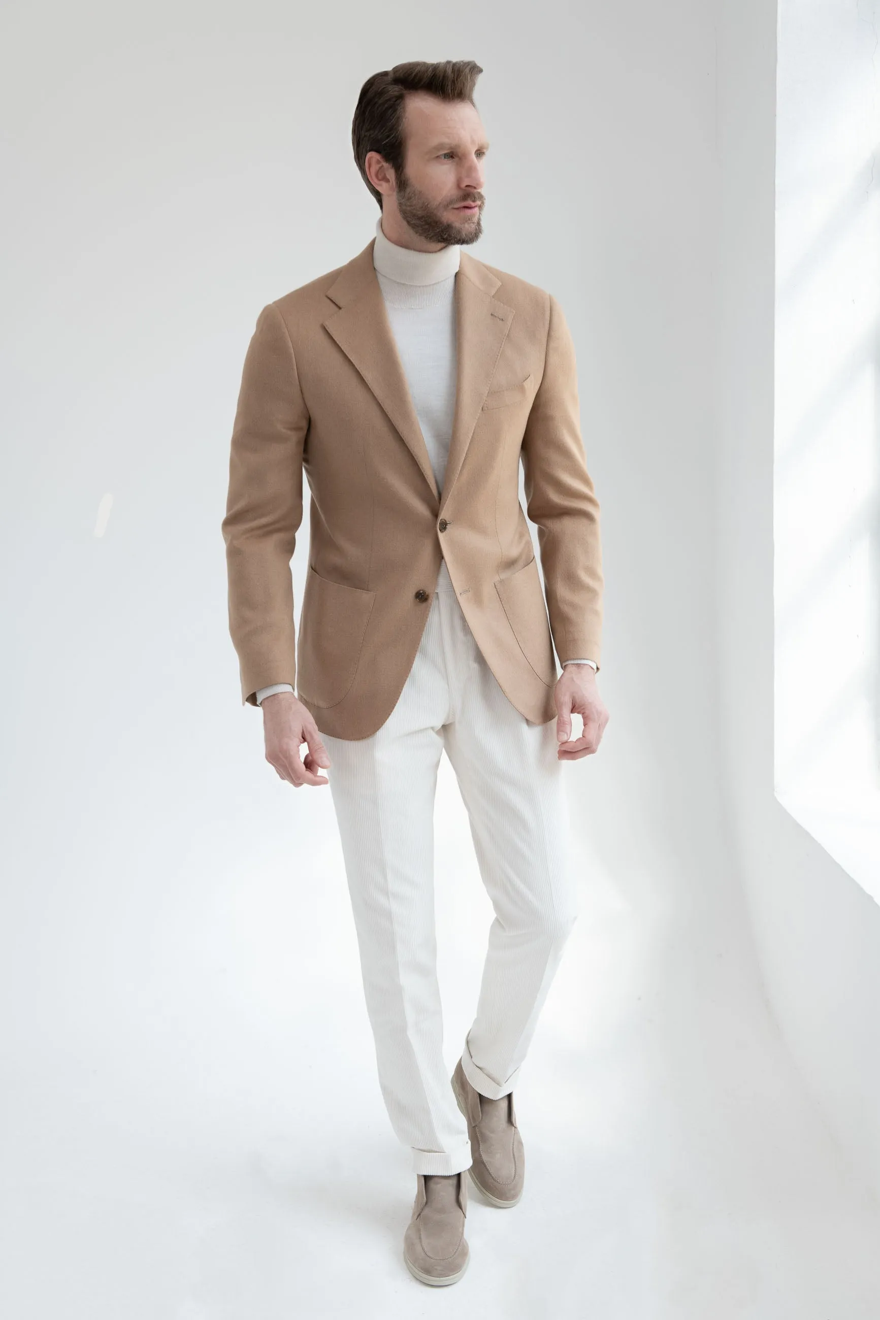 Camel Jacket in Loro Piana fabric - Made in Italy