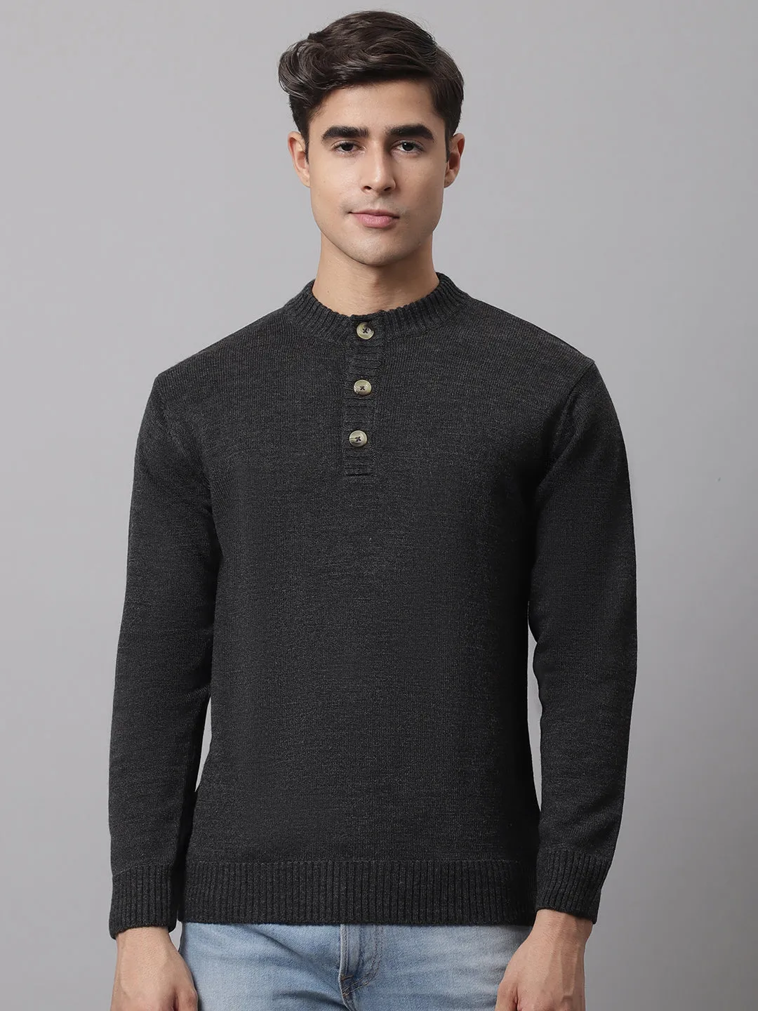 Cantabil  Men Anthra Melange Sweater