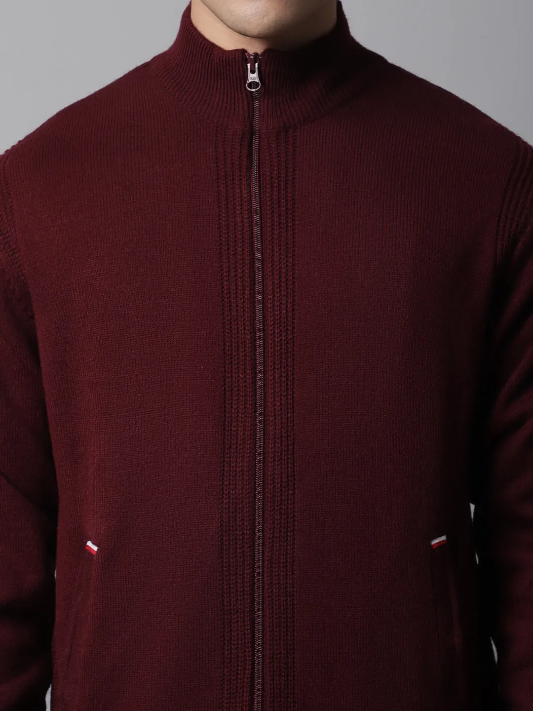 Cantabil  Men Maroon Sweater