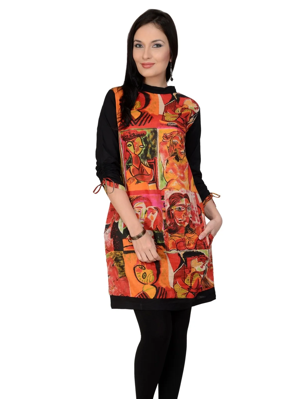 Casual 3/4 Sleeve Printed  Kurti