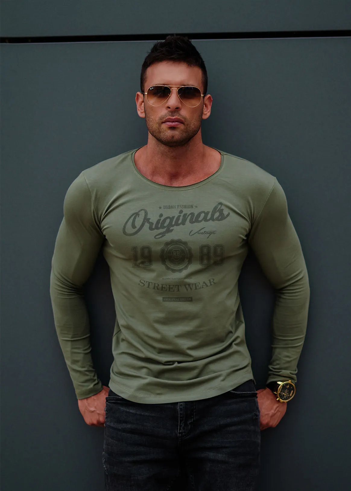 Casual Mens Long Sleeve T-shirt "Originals" MD893