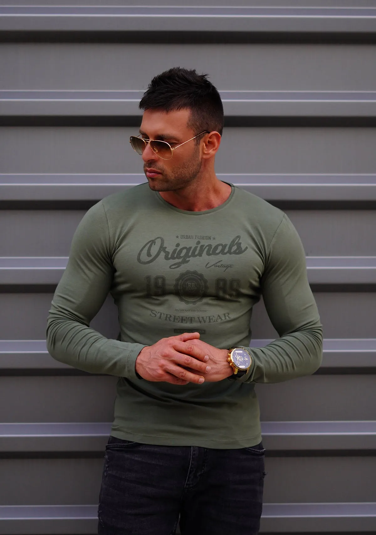 Casual Mens Long Sleeve T-shirt "Originals" MD893