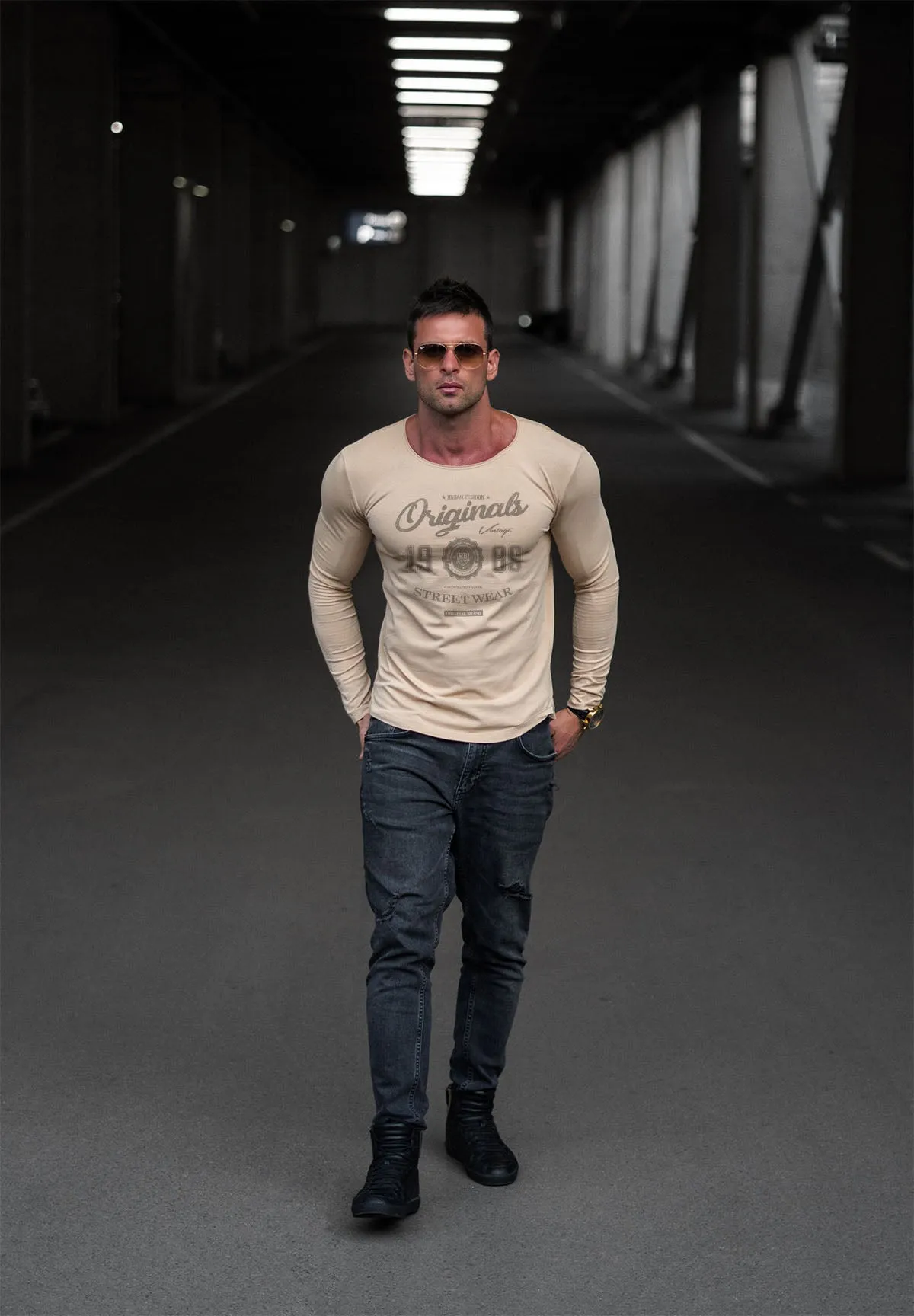 Casual Mens Long Sleeve T-shirt "Originals" MD893