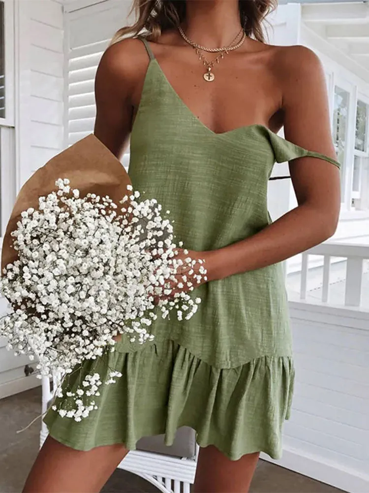 Casual Plain Swing Sundress