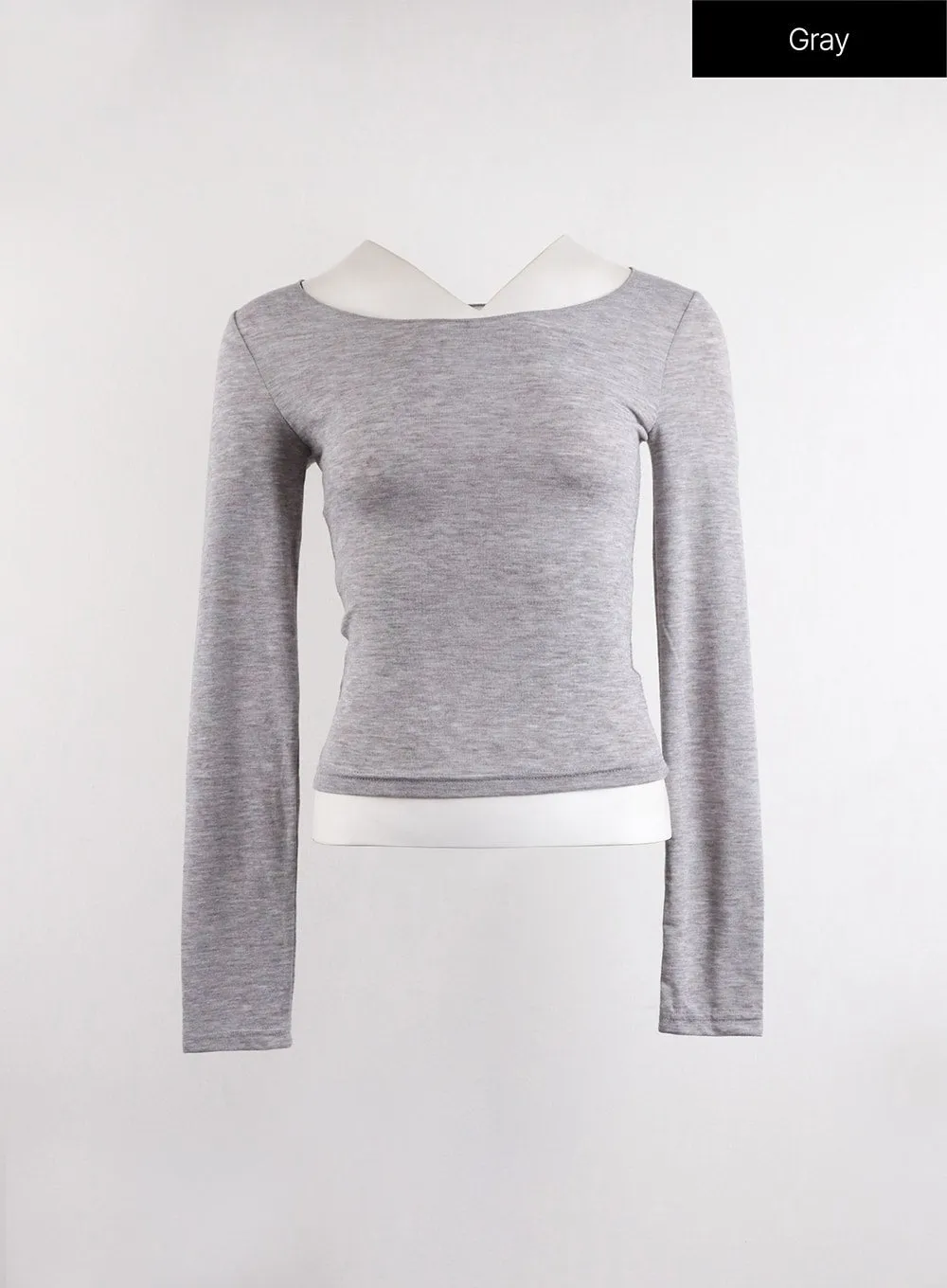 Casual U-Neck Long Sleeve Top CJ417