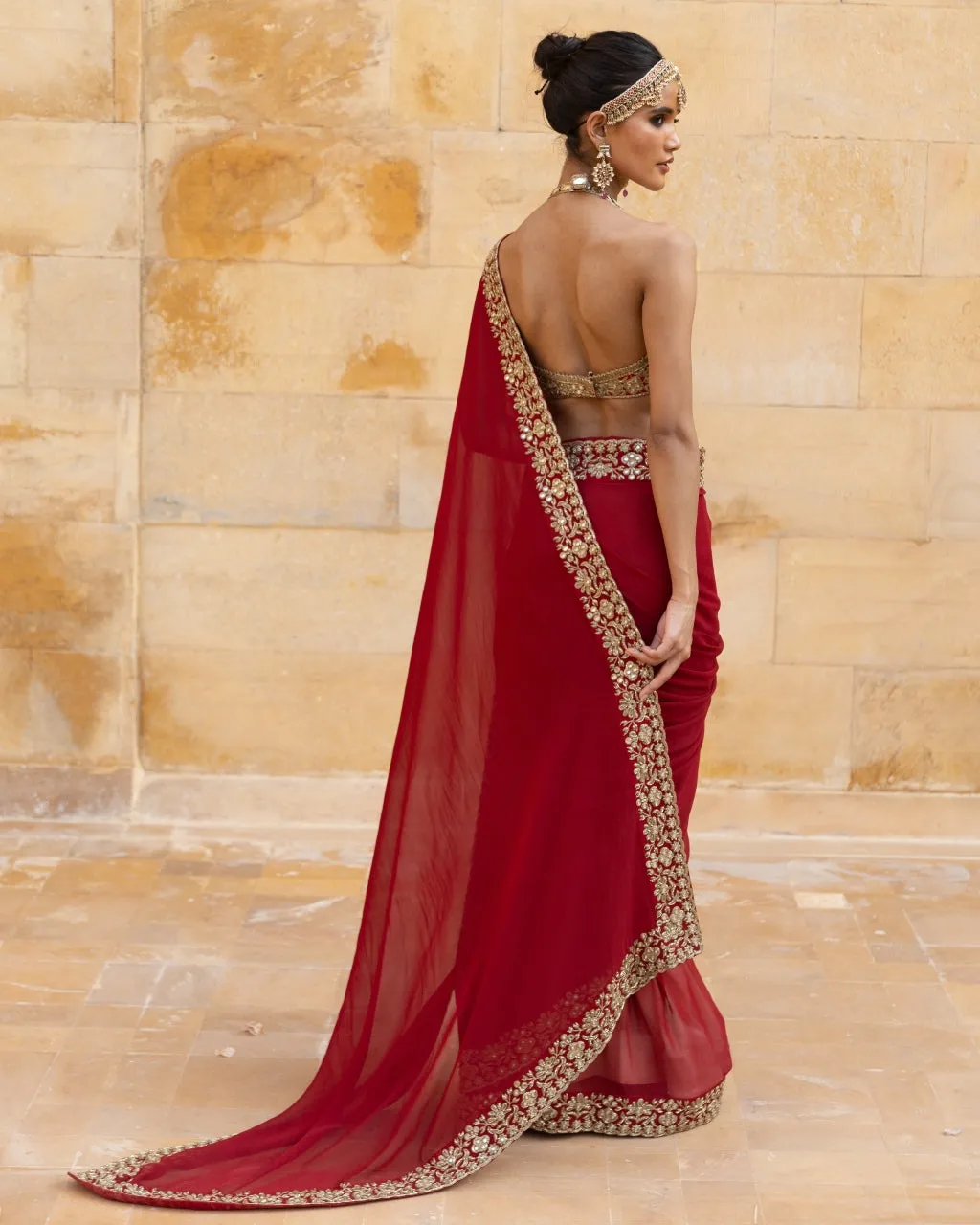 Classic Red Sari Set