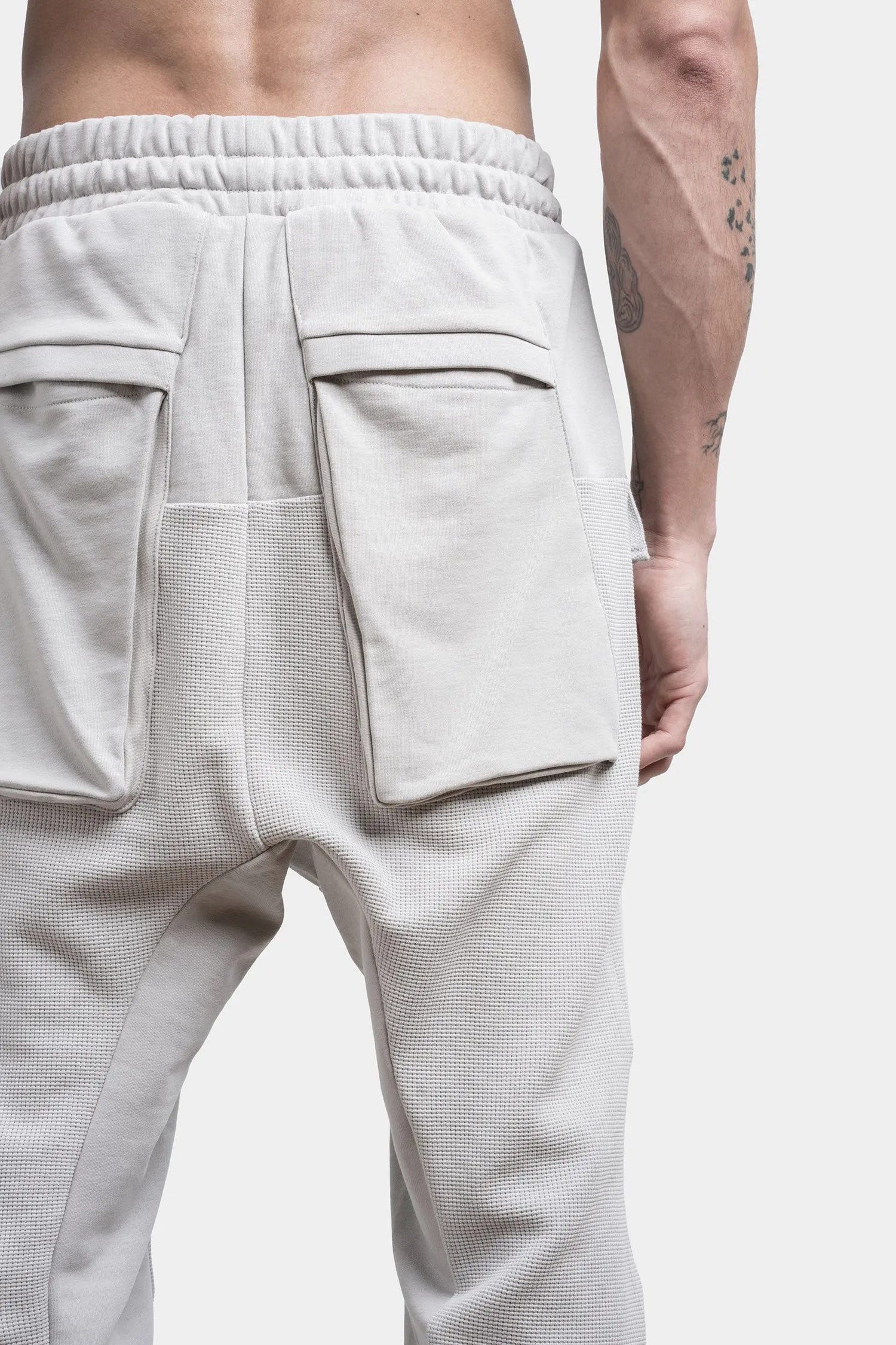 Contrast cotton sweatpants, Silver