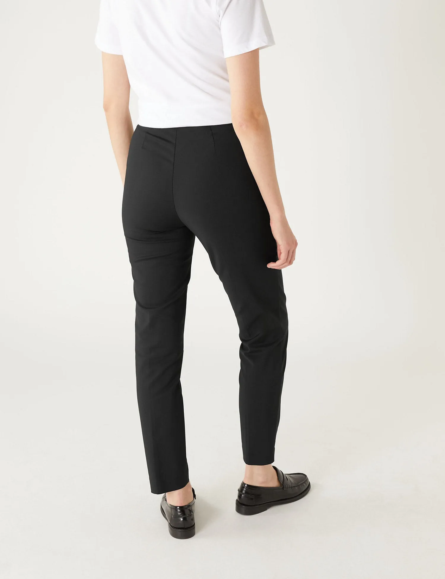 Cotton Blend Slim Fit Ankle Grazer Trousers