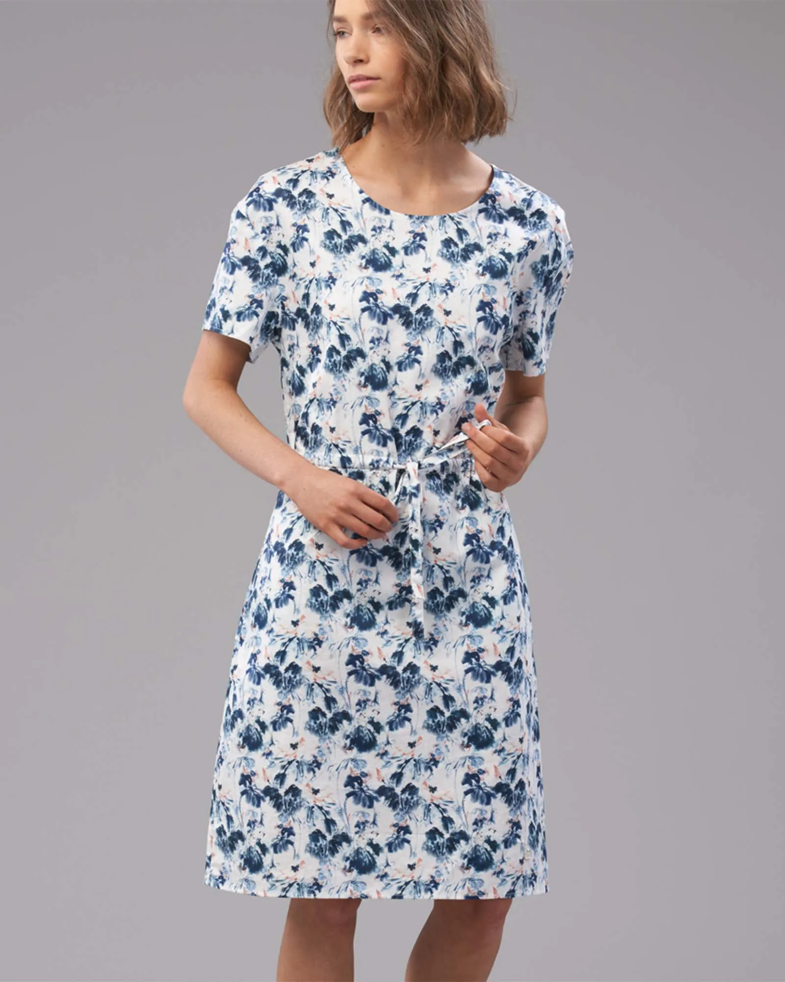 COTTON DRAWCORD DRESS