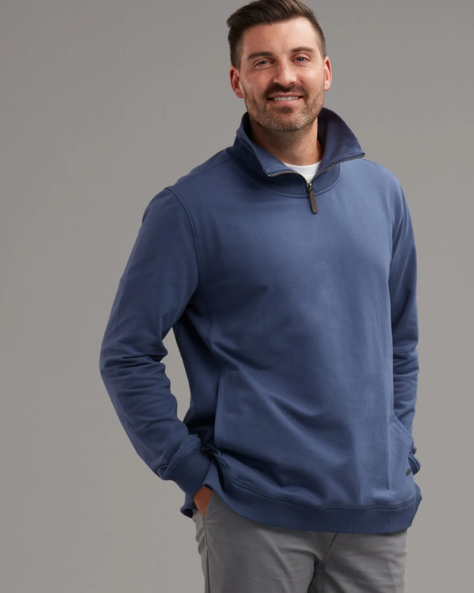 COTTON QTR  ZIP SWEATSHIRT