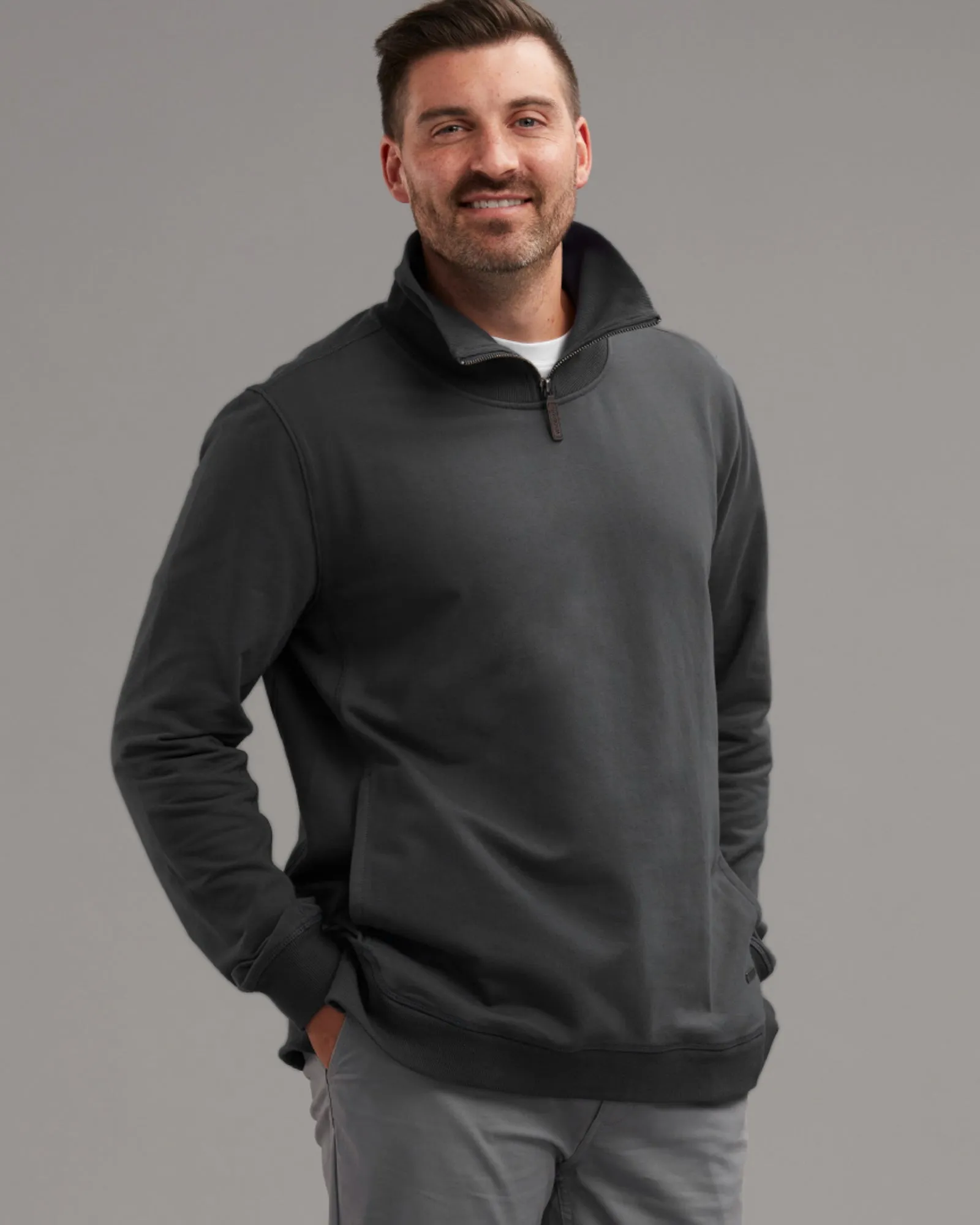 COTTON QTR  ZIP SWEATSHIRT