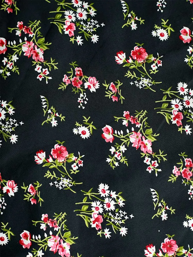 Crepe Digital Floral Printed Running material