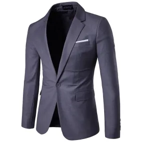 Dark Grey Casual Blazer Slim Fit Business Blazer