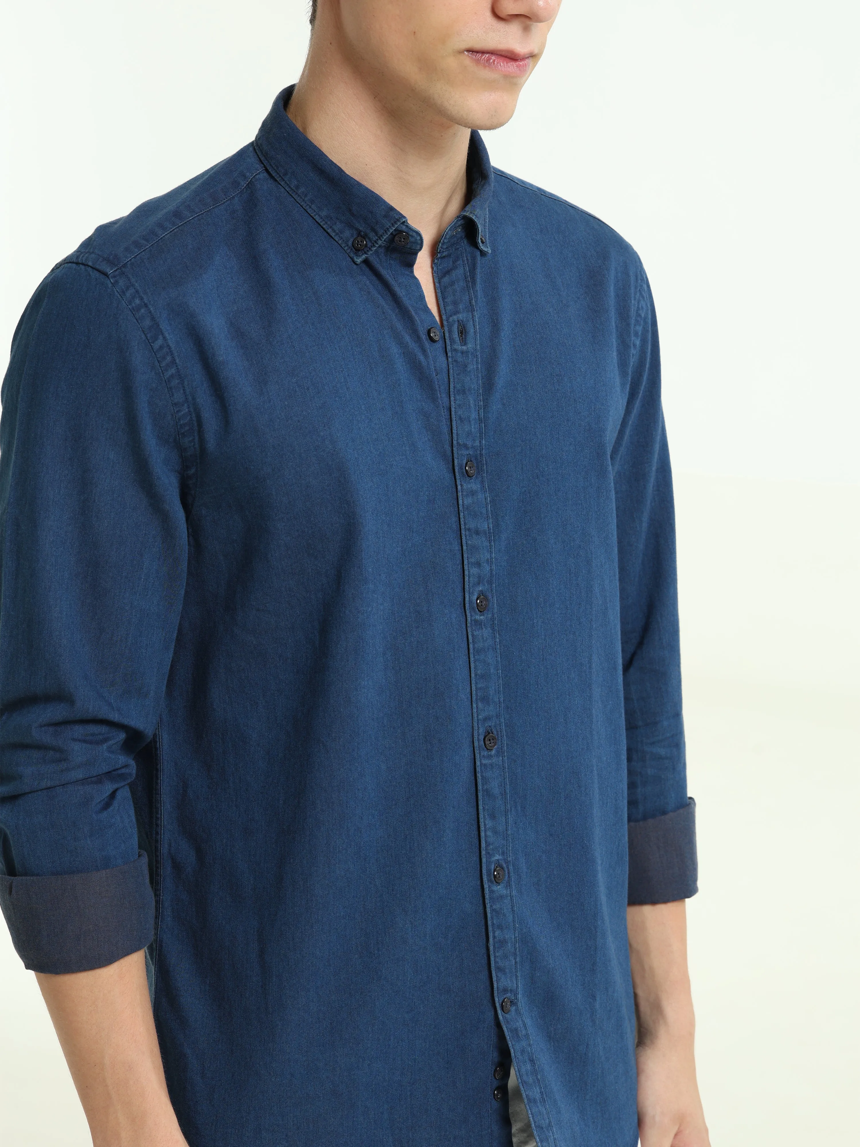 Deep Blue Sea Casual Denim Shirt for Men - Stylish and Comfortable Everyday Wear