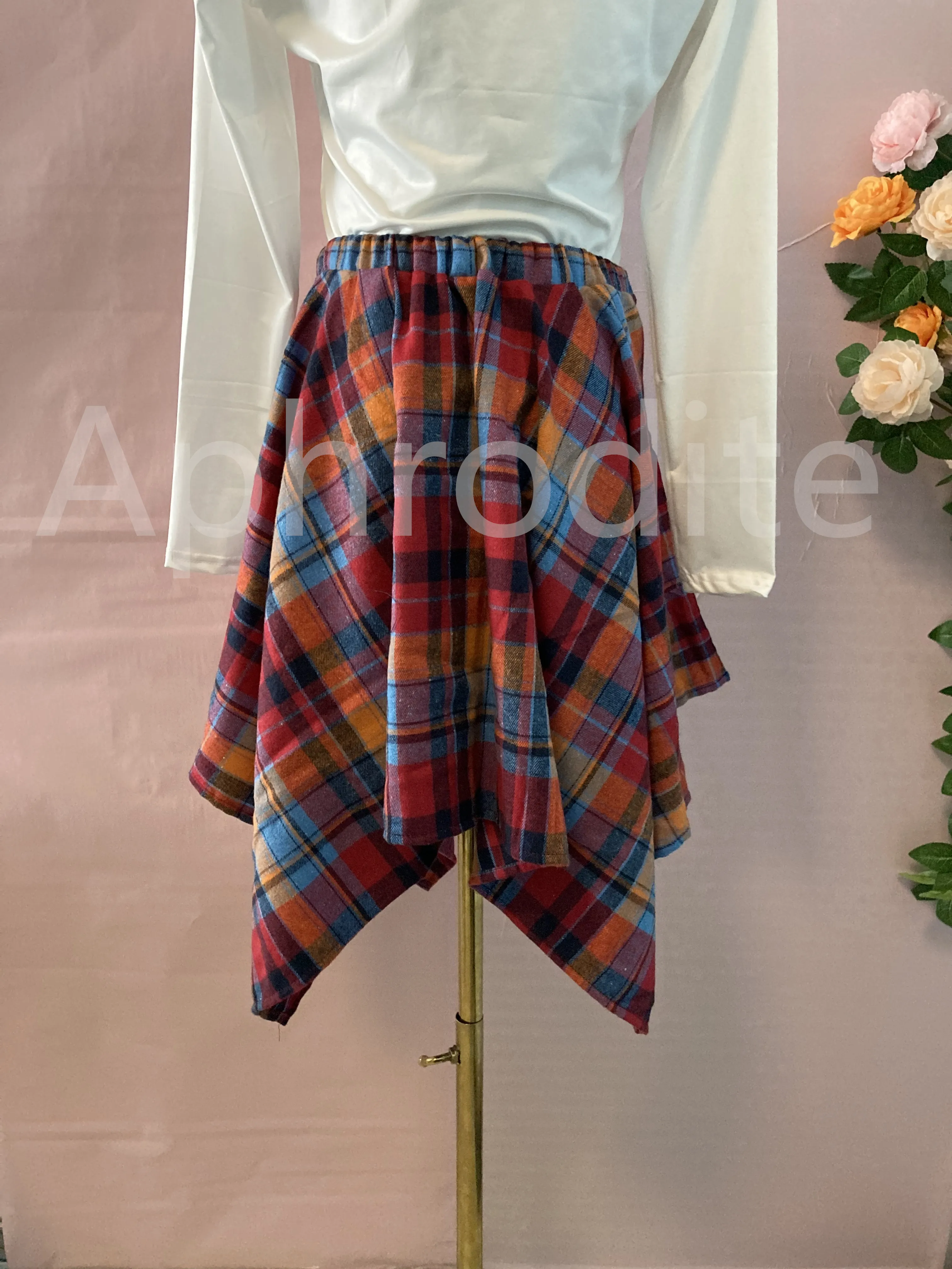 Fashion irregular plaid skirt（AY1783）