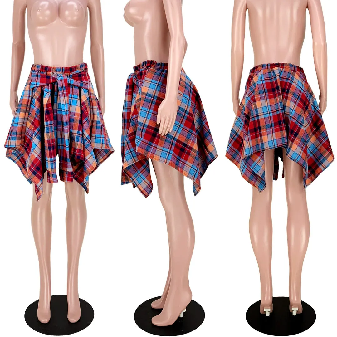 Fashion irregular plaid skirt（AY1783）