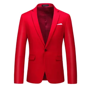 Fashion Jakcket One Button Casual Blazer Red