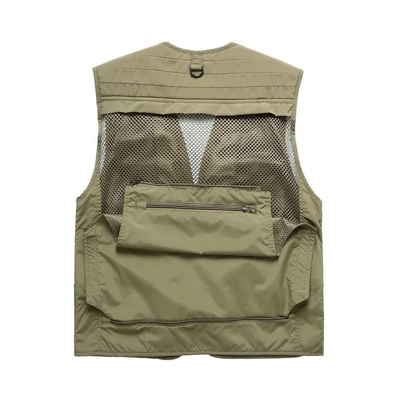 FISHING ZIPPERED THREE-DIMENSIONAL POCKET BREATHABLE VEST